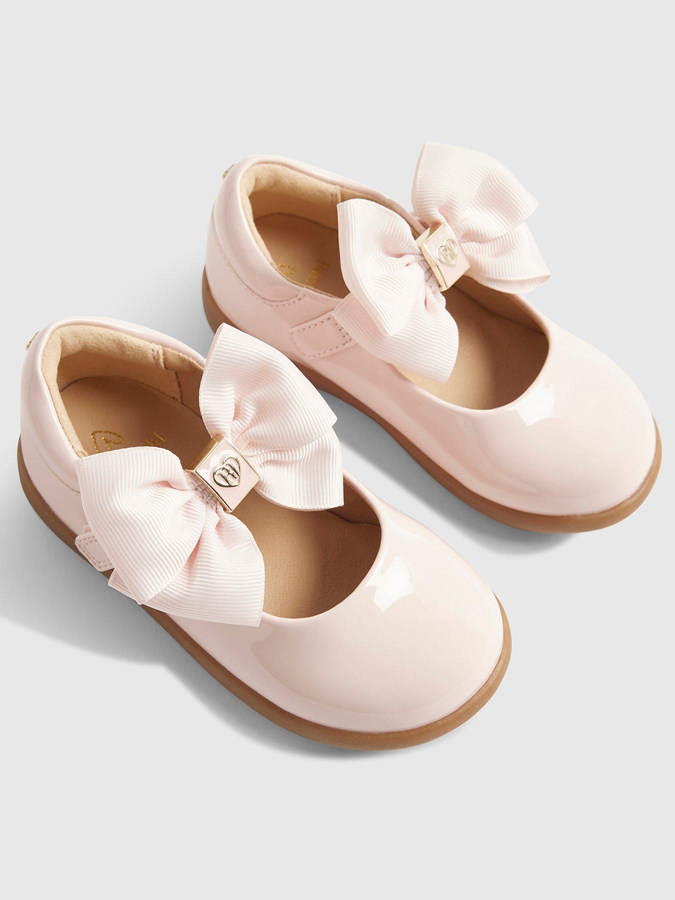 River Island Mini Girls Bow Mary Jane Shoes - Pink