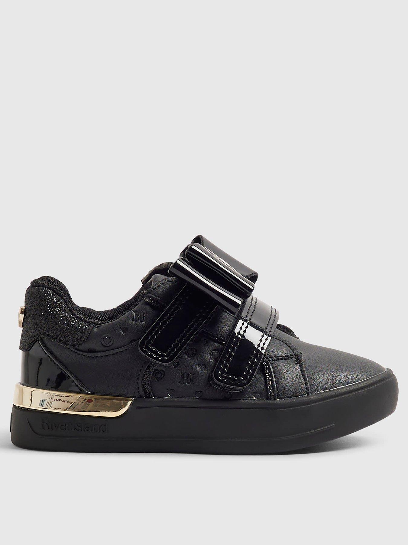 Image 1 of 5 of River Island Mini Girls Interchangeable Bow Trainers - Black