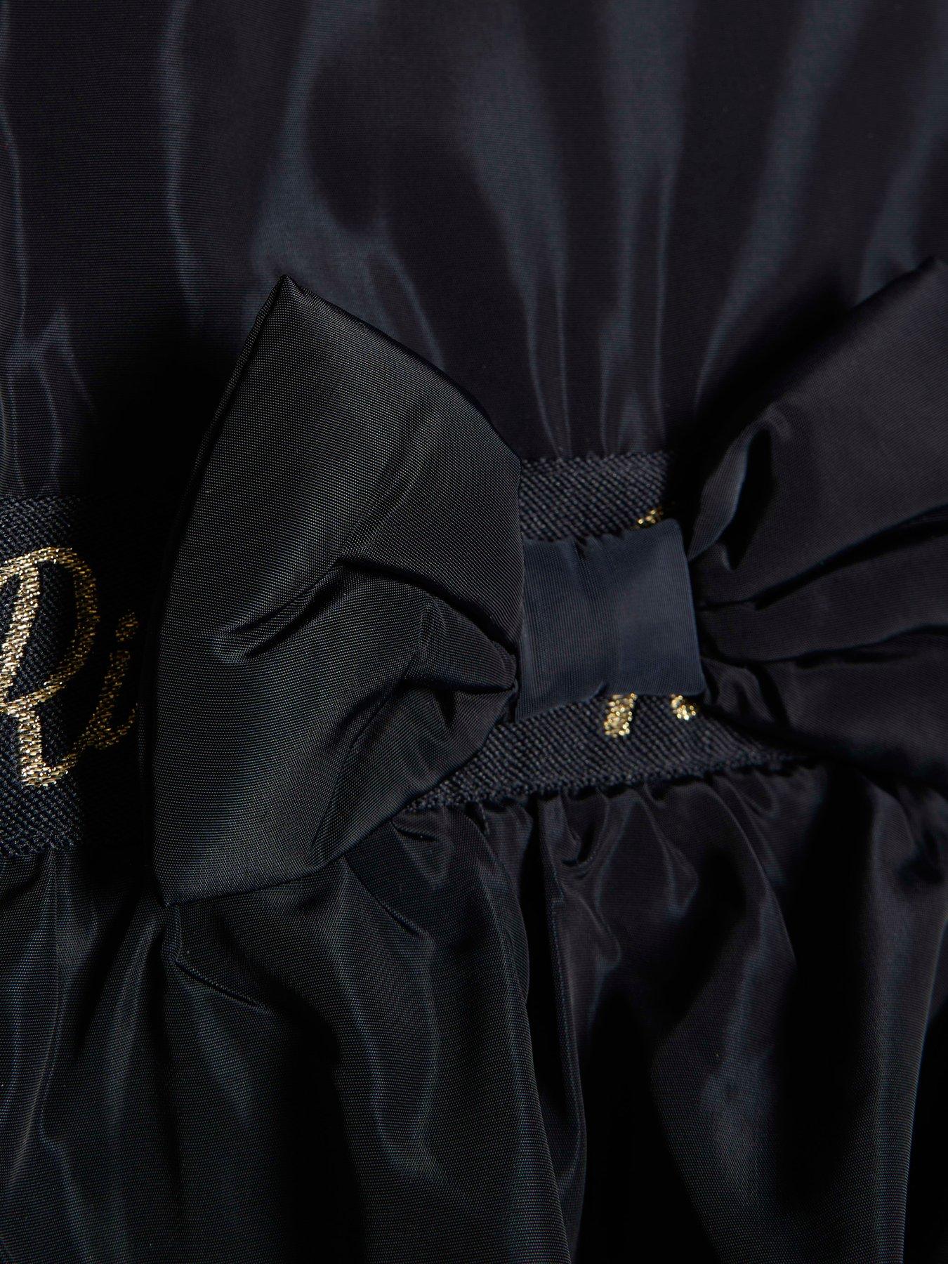 Image 3 of 4 of River Island Girls Navy Frill Bow Raincoat - Navy