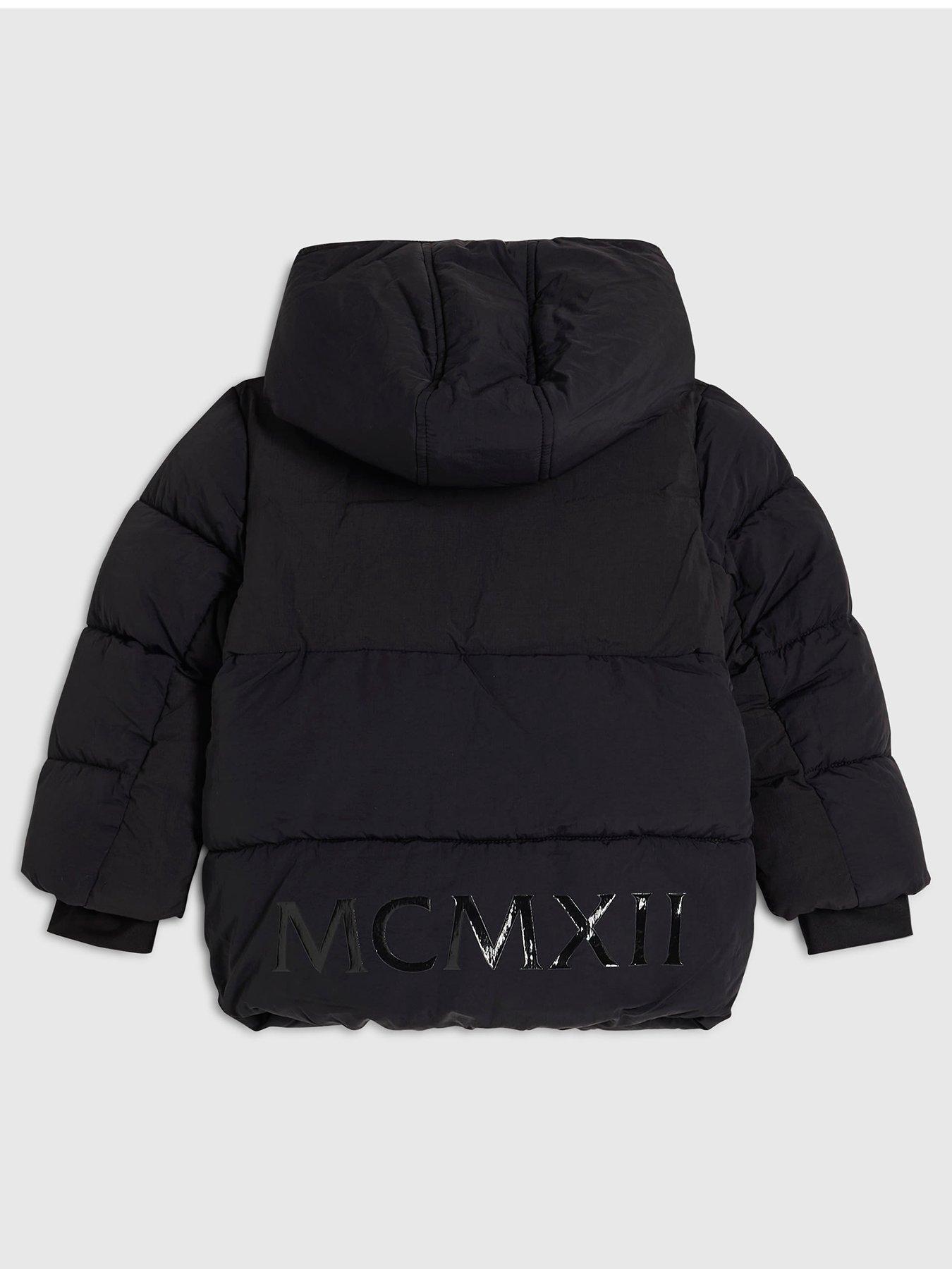 Image 2 of 4 of River Island Mini Boys Heavyweight Padded Jacket - Black
