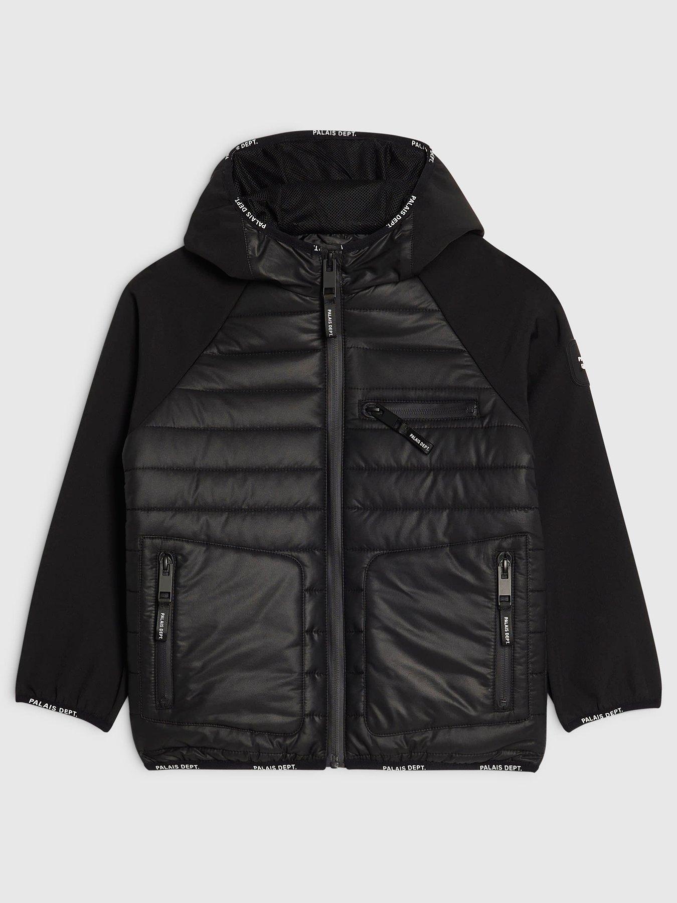 River Island Older Boys Hybrid Hood Lightweight Jacket - Black