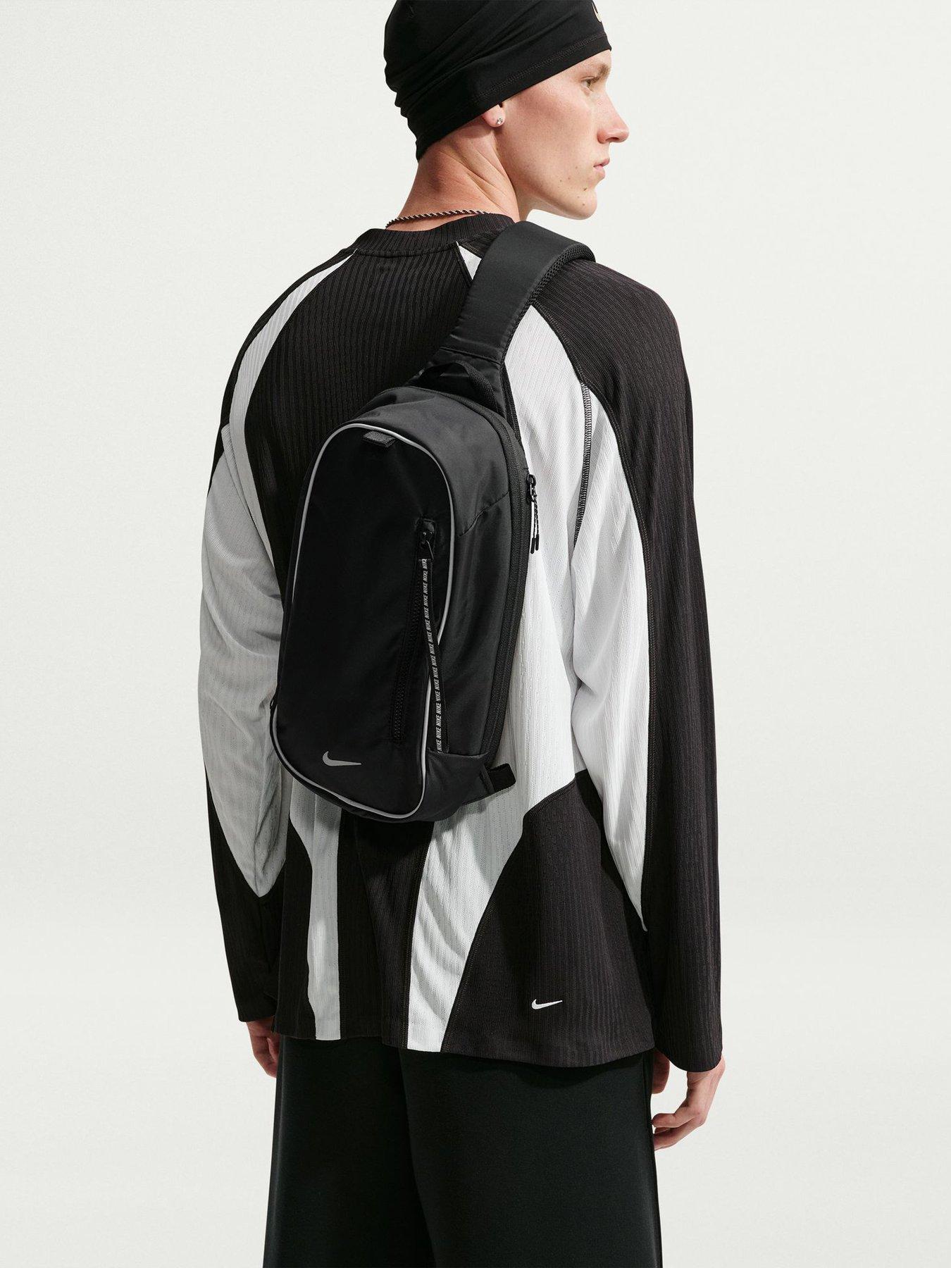 Image 2 of 7 of Nike Mens Padded Strap Reflective Trim Sling Bag - Black