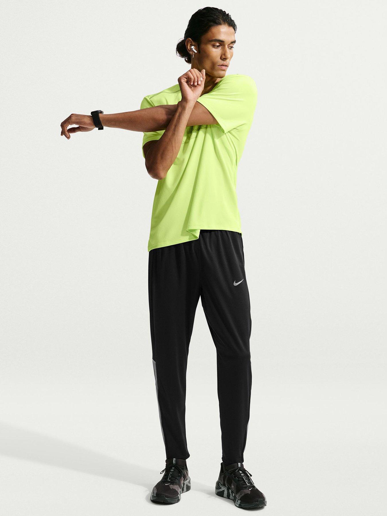 Image 1 of 6 of Nike Mens Miler Drawcord Waist Reflective Running Trousers - Black
