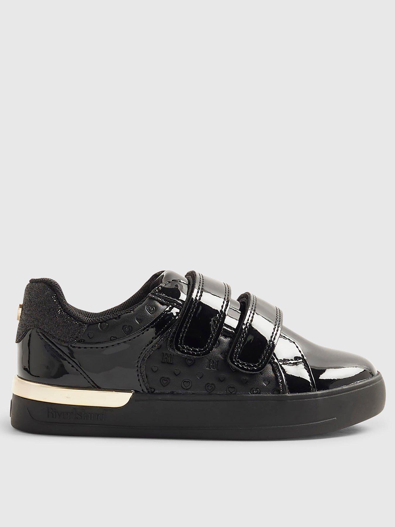 River Island Girls Monogram Print Trainers - Black