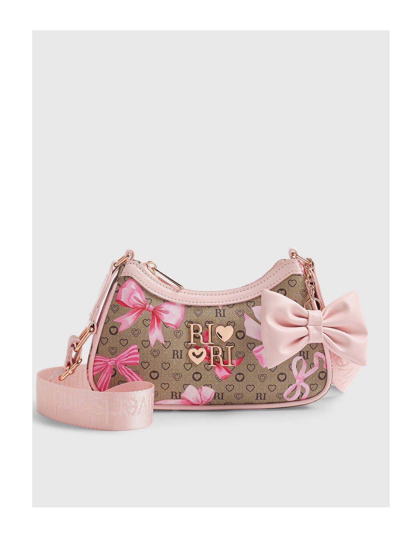 River Island Girls Bow Monogram Scoop Bag - Brown