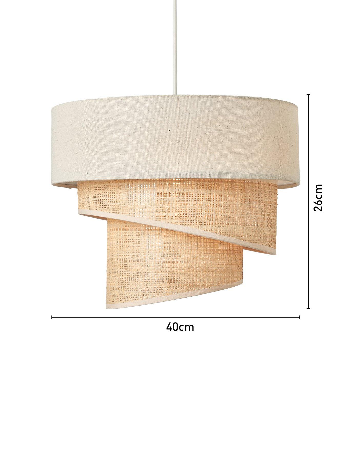 Image 7 of 7 of The Very Collection Tiered Linen and Rattan Easy-Fit Light Shade