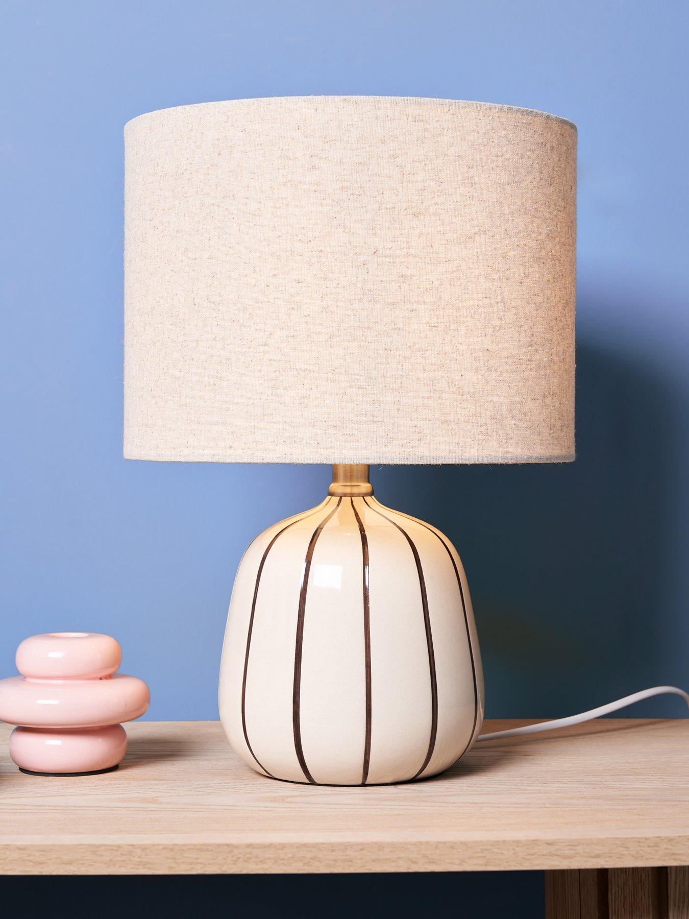 The Very Collection Embossed Stripe Ceramic Table Lamp