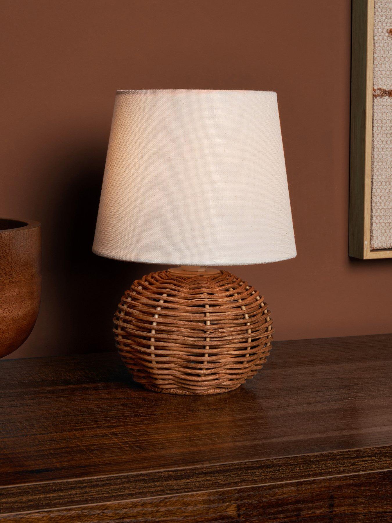 The Very Collection Small Rattan Bedside Table Lamp - Set Of 2 in One Colour