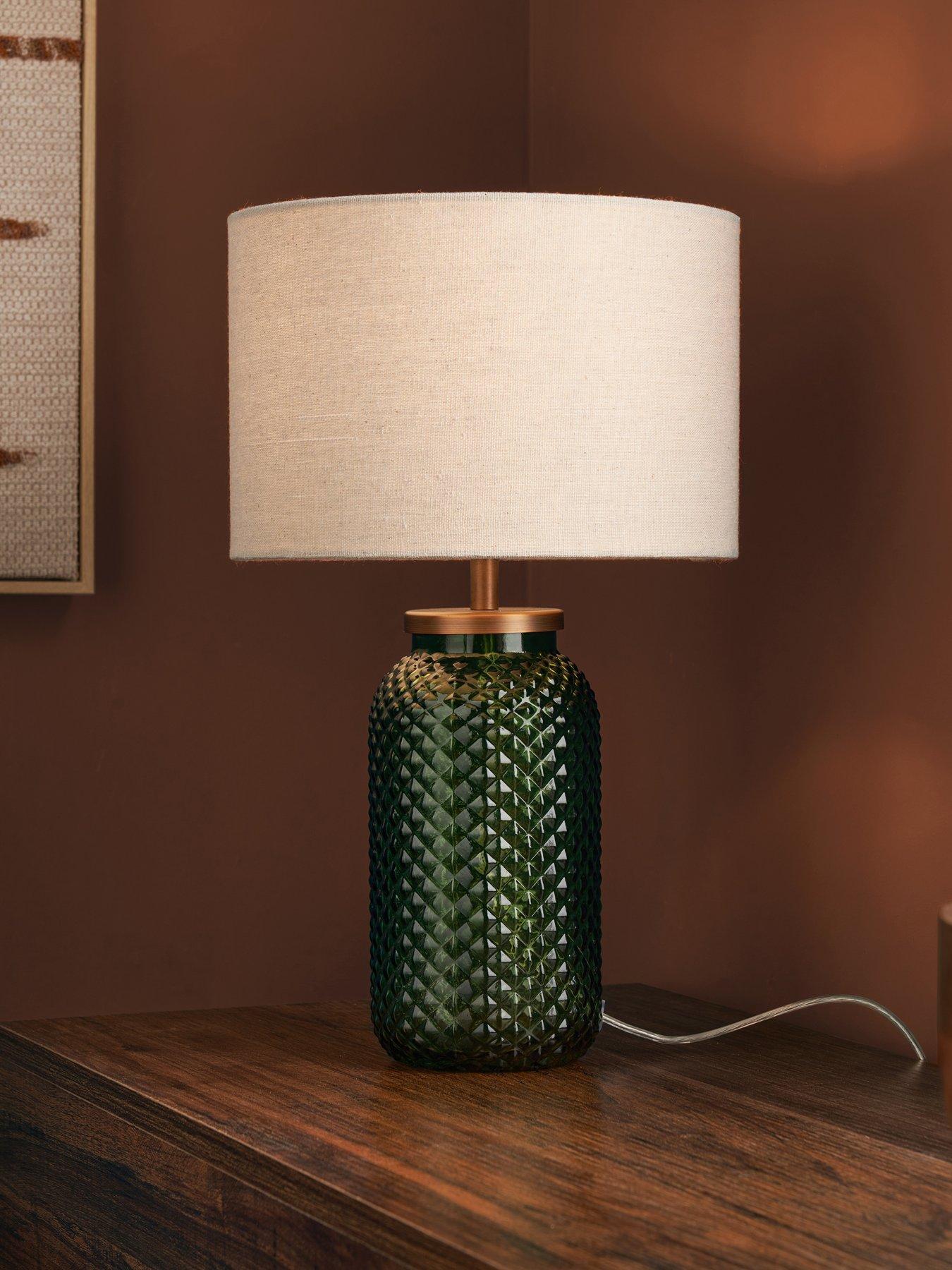 The Very Collection Green Patterned Glass Table Lamp