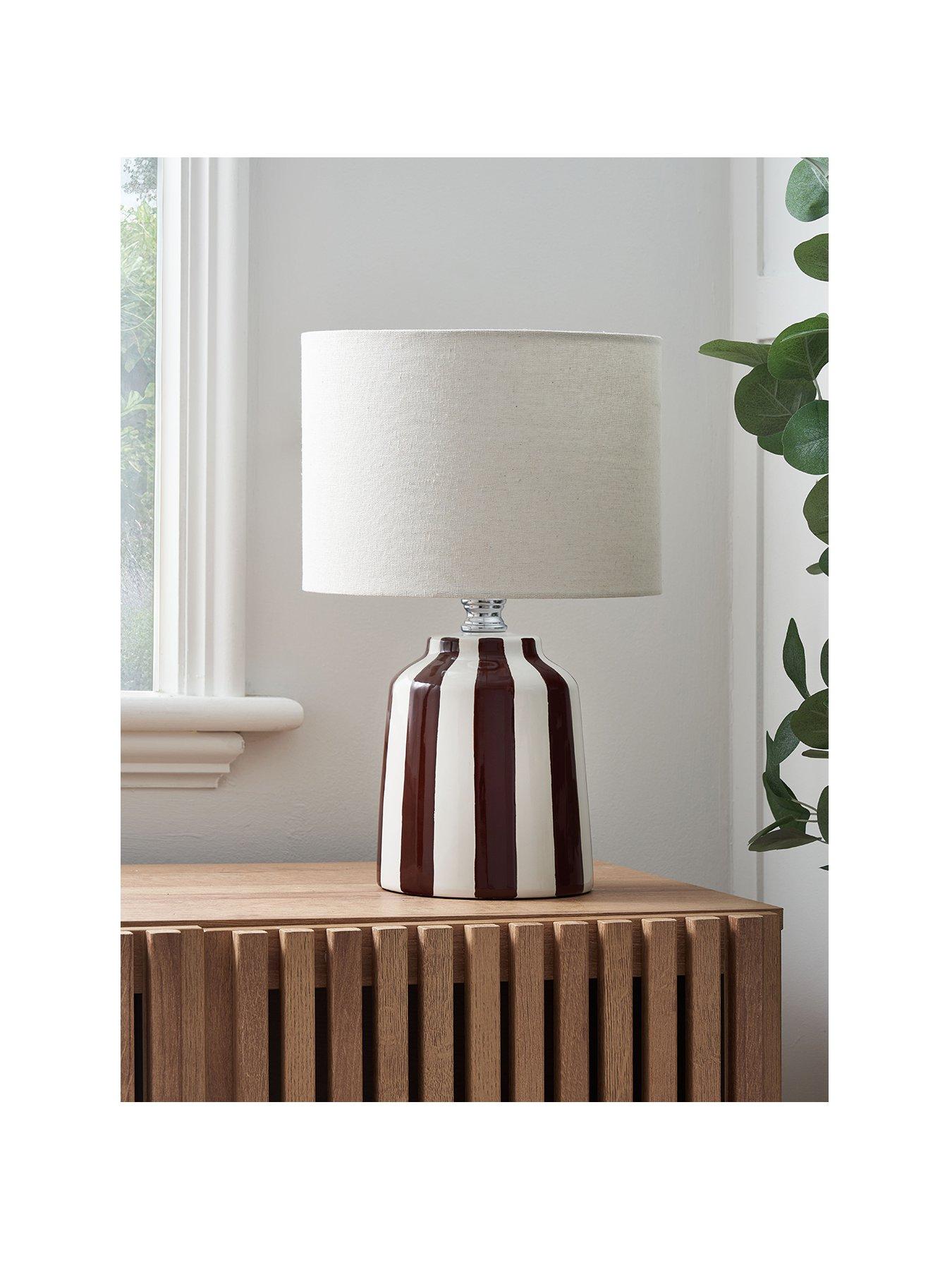 Image 2 of 5 of The Very Collection Striped Ceramic Table Lamp
