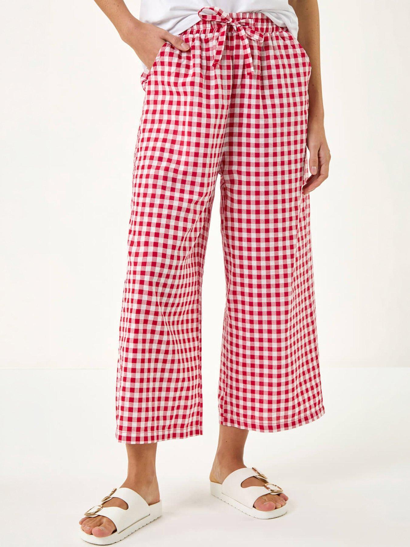 Roman Gingham Crop Leg Trousers