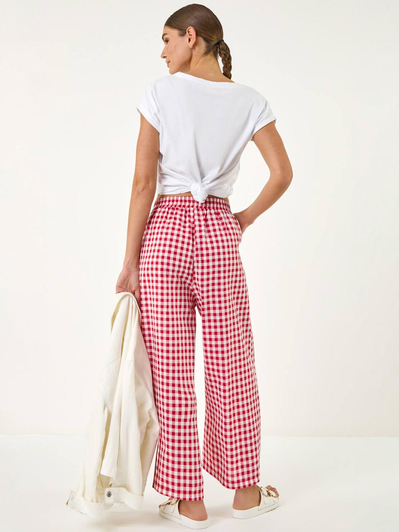 Image 3 of 5 of Roman Gingham Crop Leg Trousers