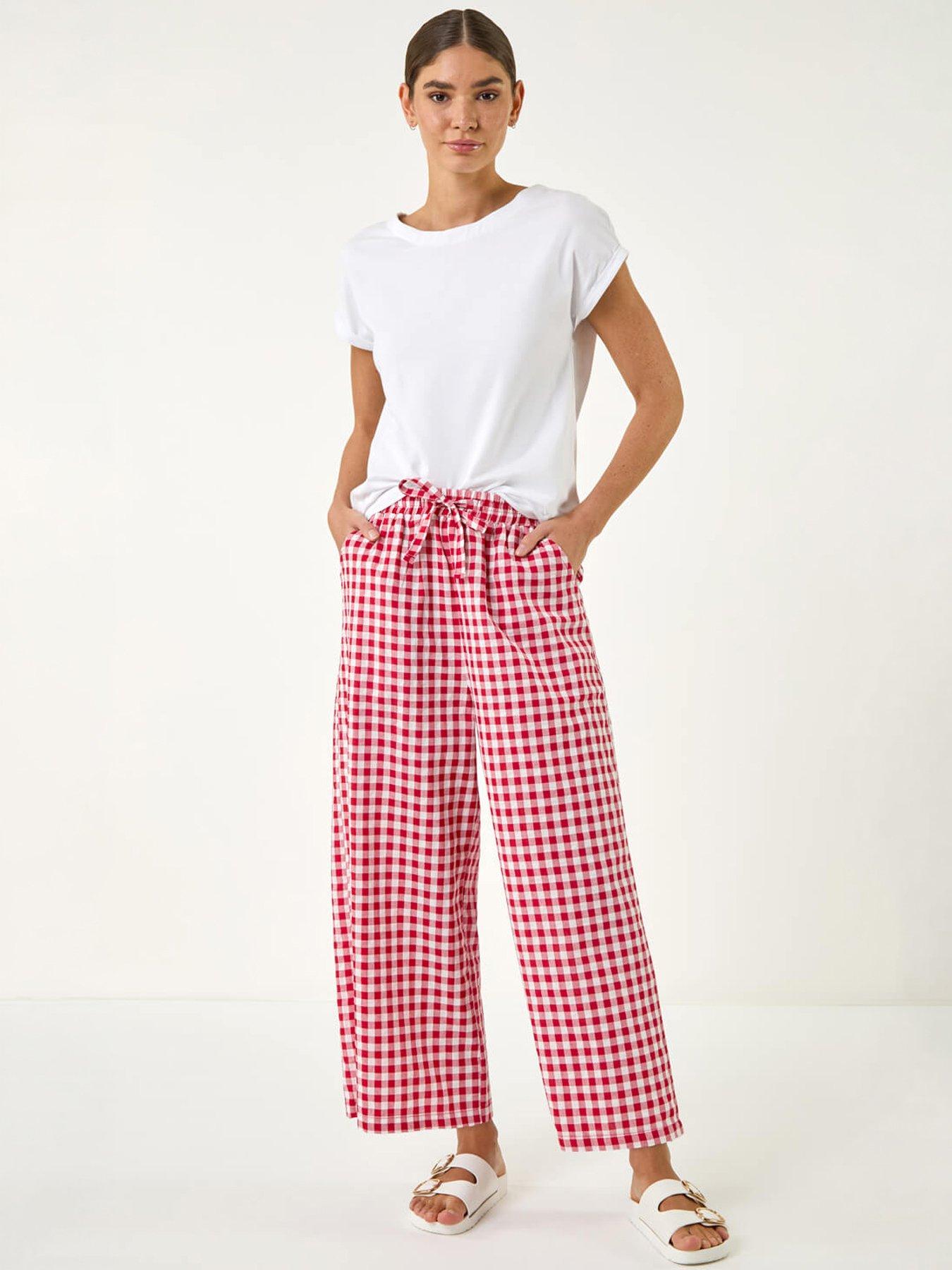 Image 5 of 5 of Roman Gingham Crop Leg Trousers
