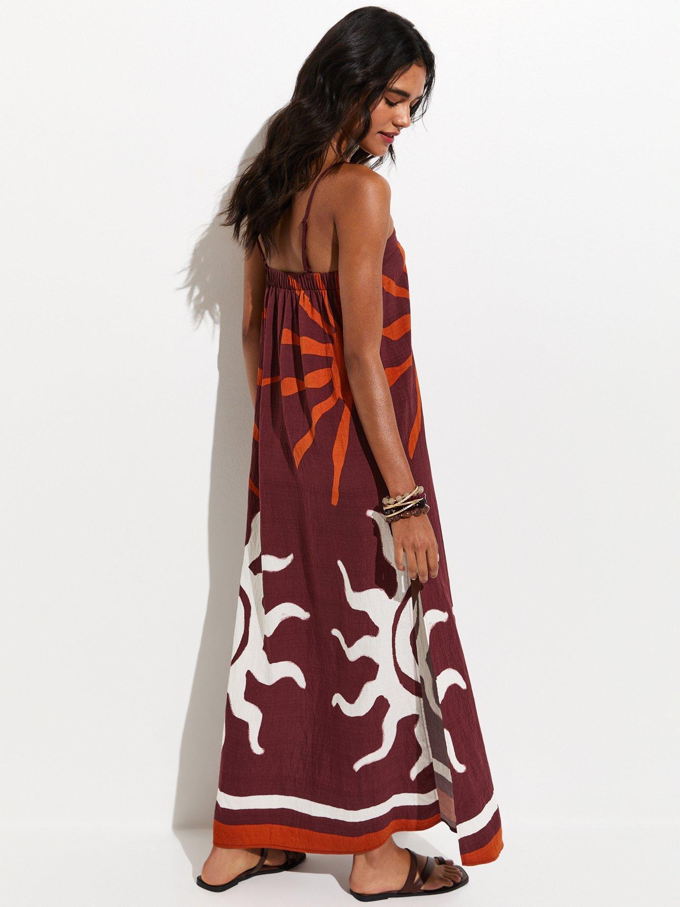 Image 2 of 5 of New Look Sun Maxi Dress - Brown