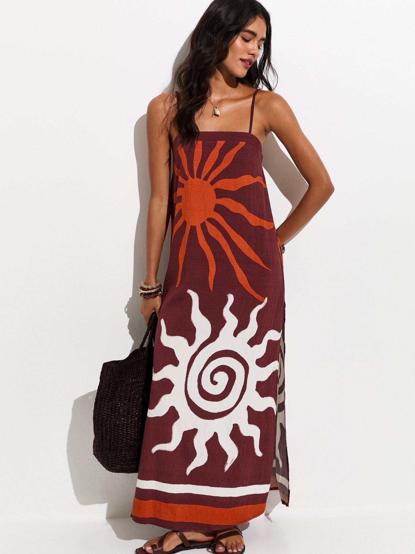Image 3 of 5 of New Look Sun Maxi Dress - Brown