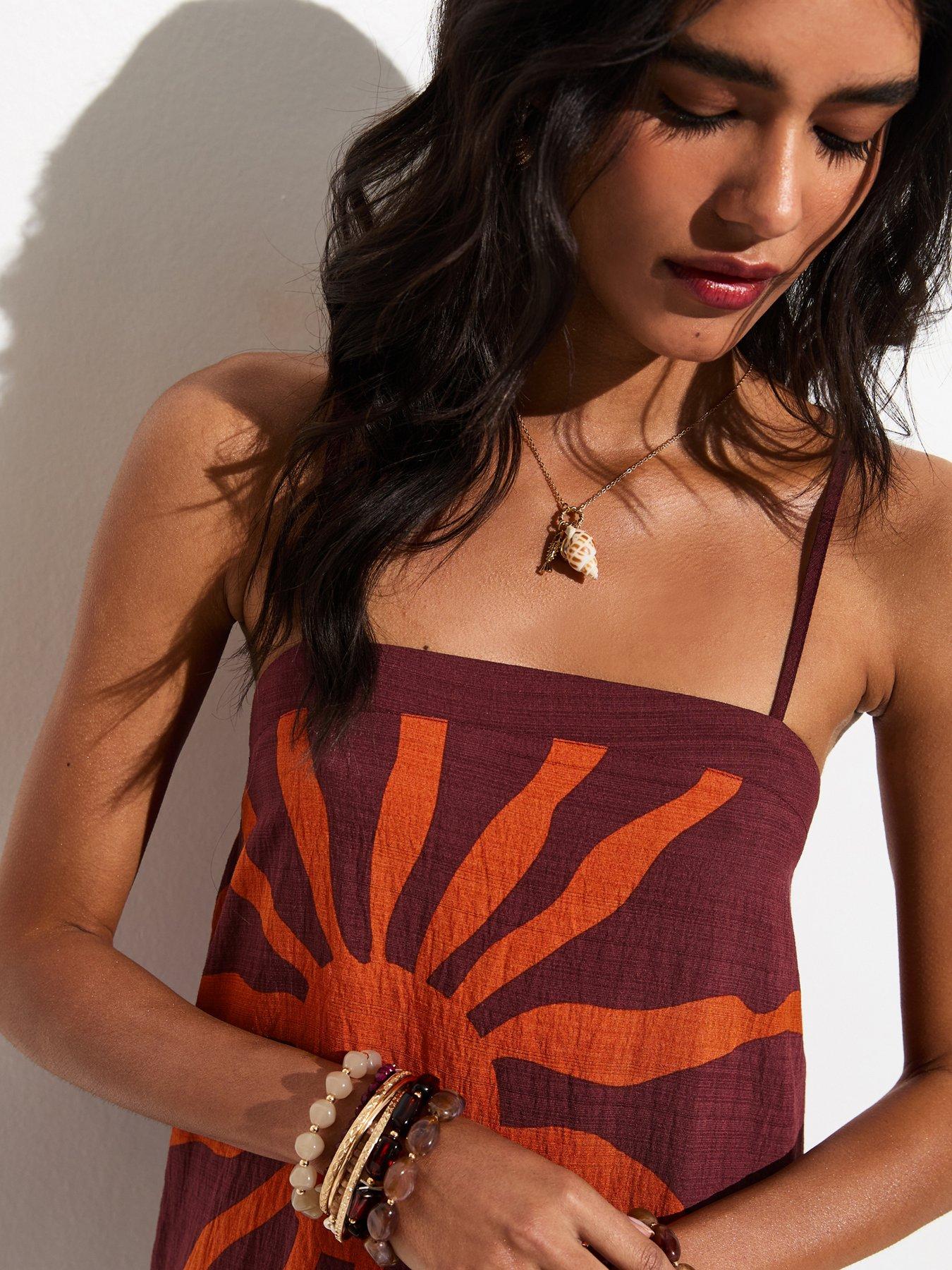 Image 4 of 5 of New Look Sun Maxi Dress - Brown