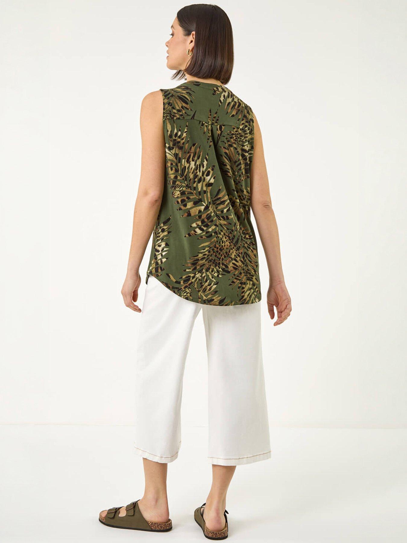Image 2 of 5 of Roman Leaf Print Vest