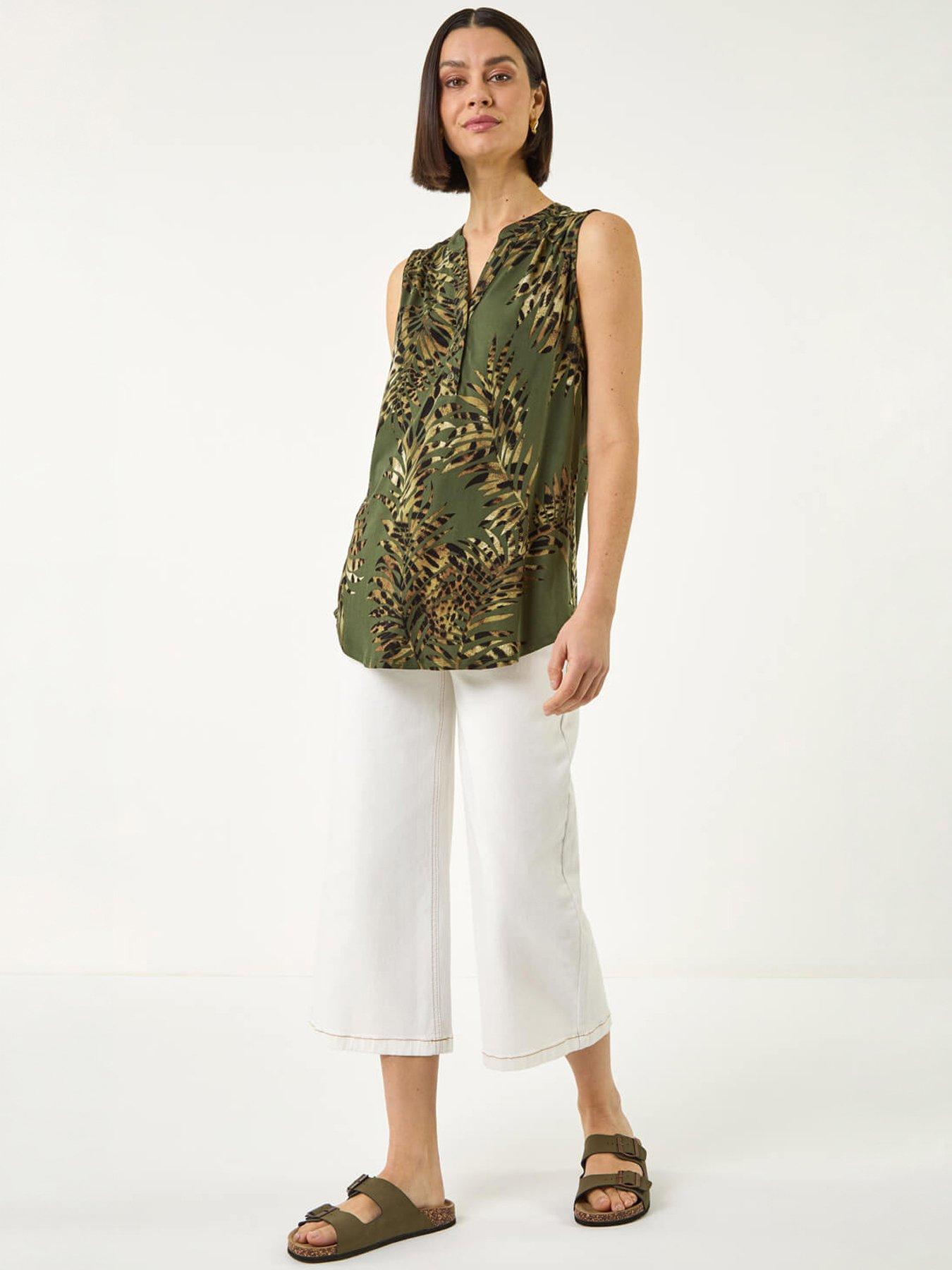Image 3 of 5 of Roman Leaf Print Vest