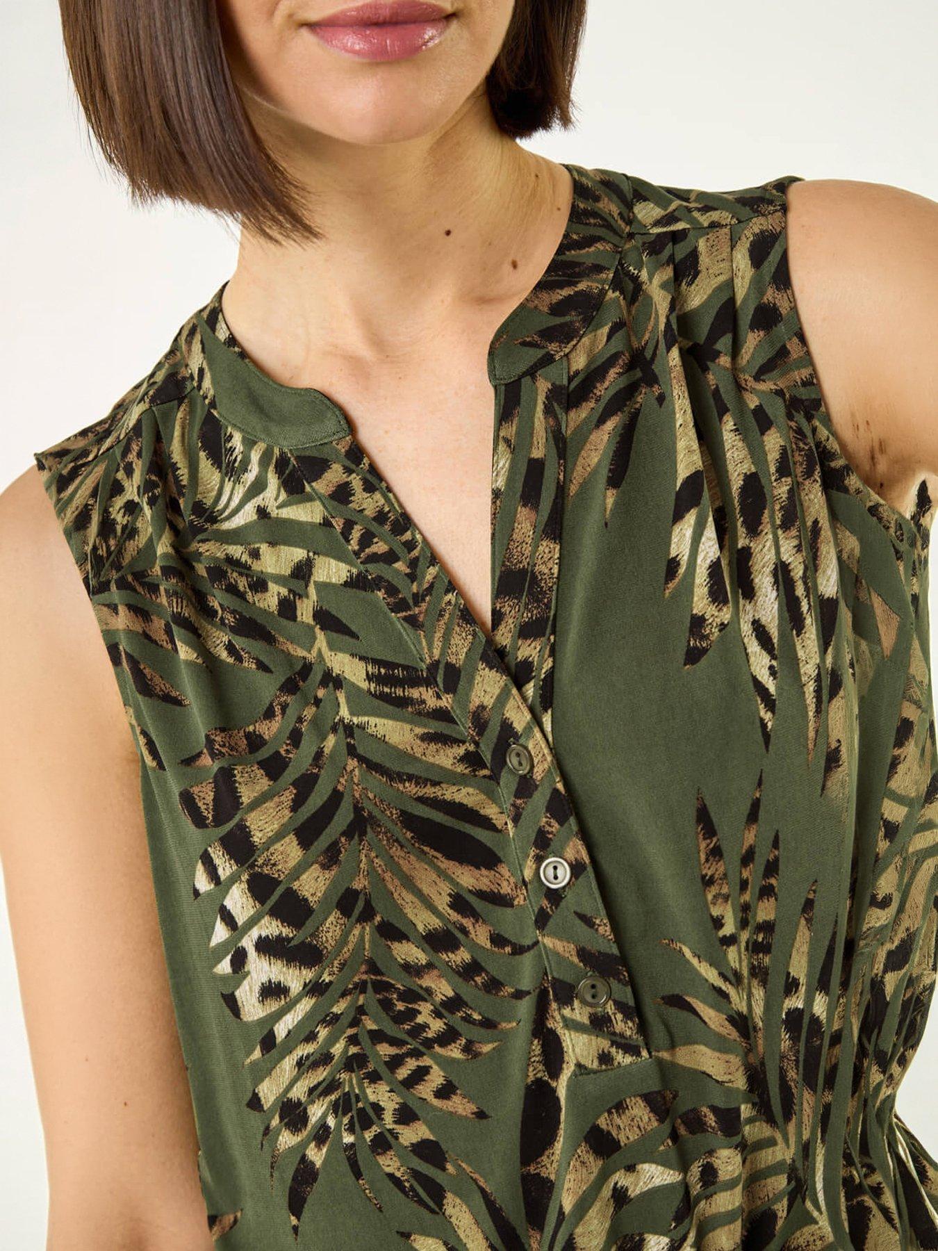 Image 4 of 5 of Roman Leaf Print Vest