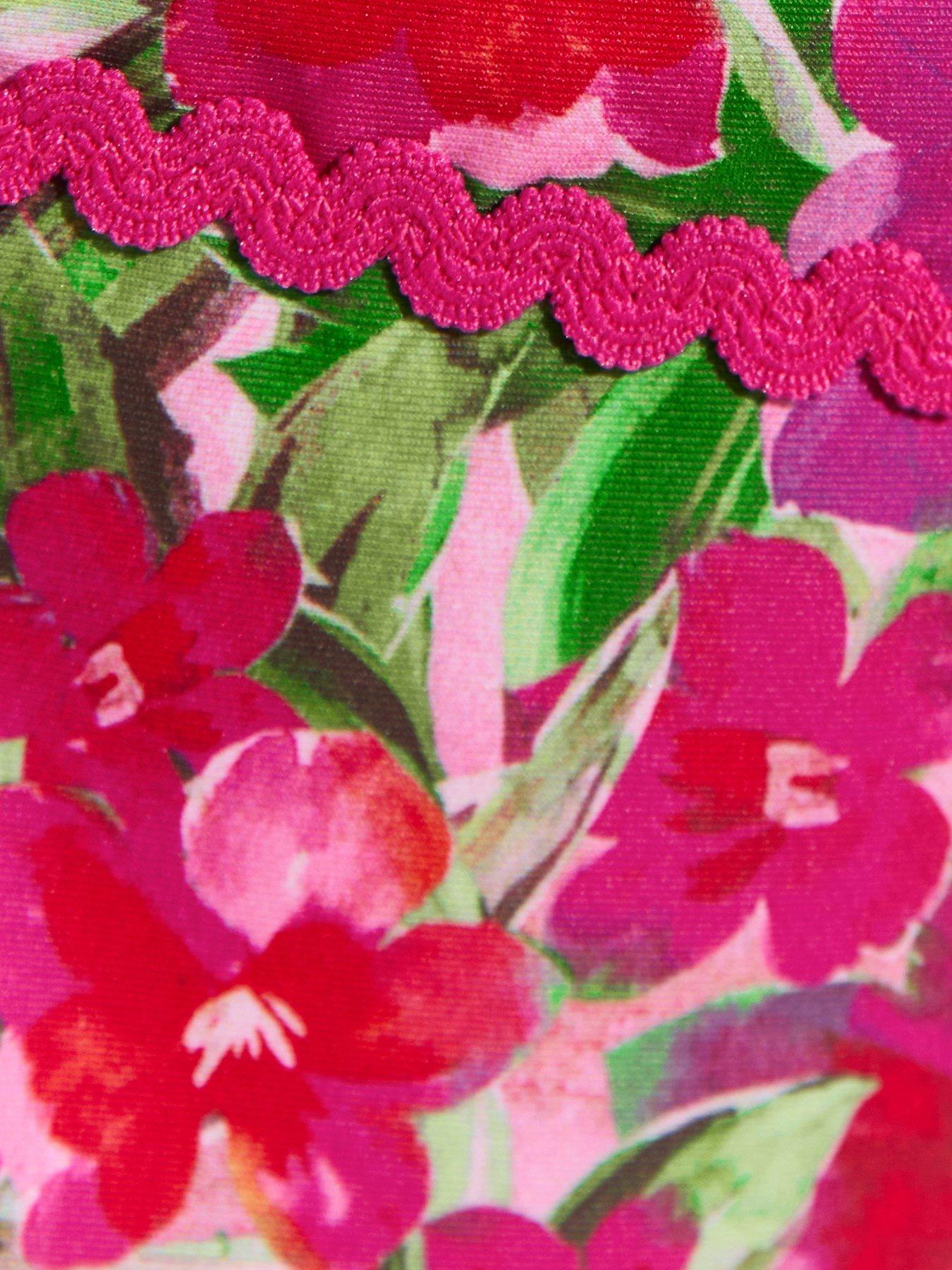 Image 6 of 6 of New Look Floral Print Tie Side Bikini Bottoms - Pink