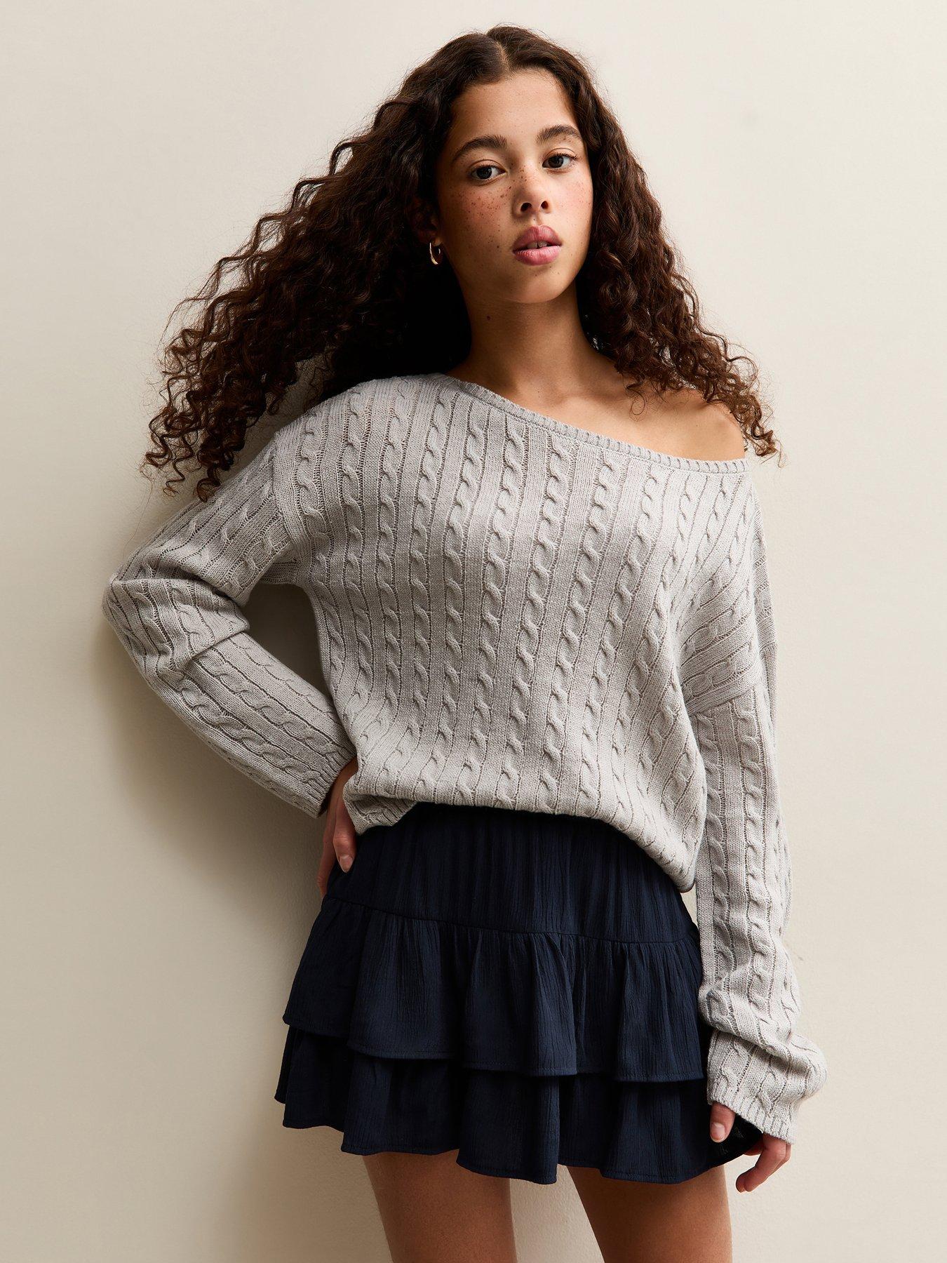 New Look 915 Girls Crinkle Texture Rara Skort - Navy