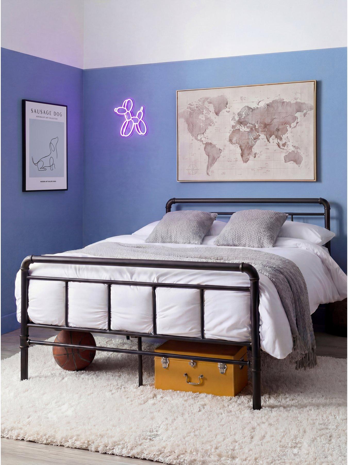The Very Collection Freddie Metal Small Double Bed Frame with Mattress Options (Buy  &  SAVE!) - Black