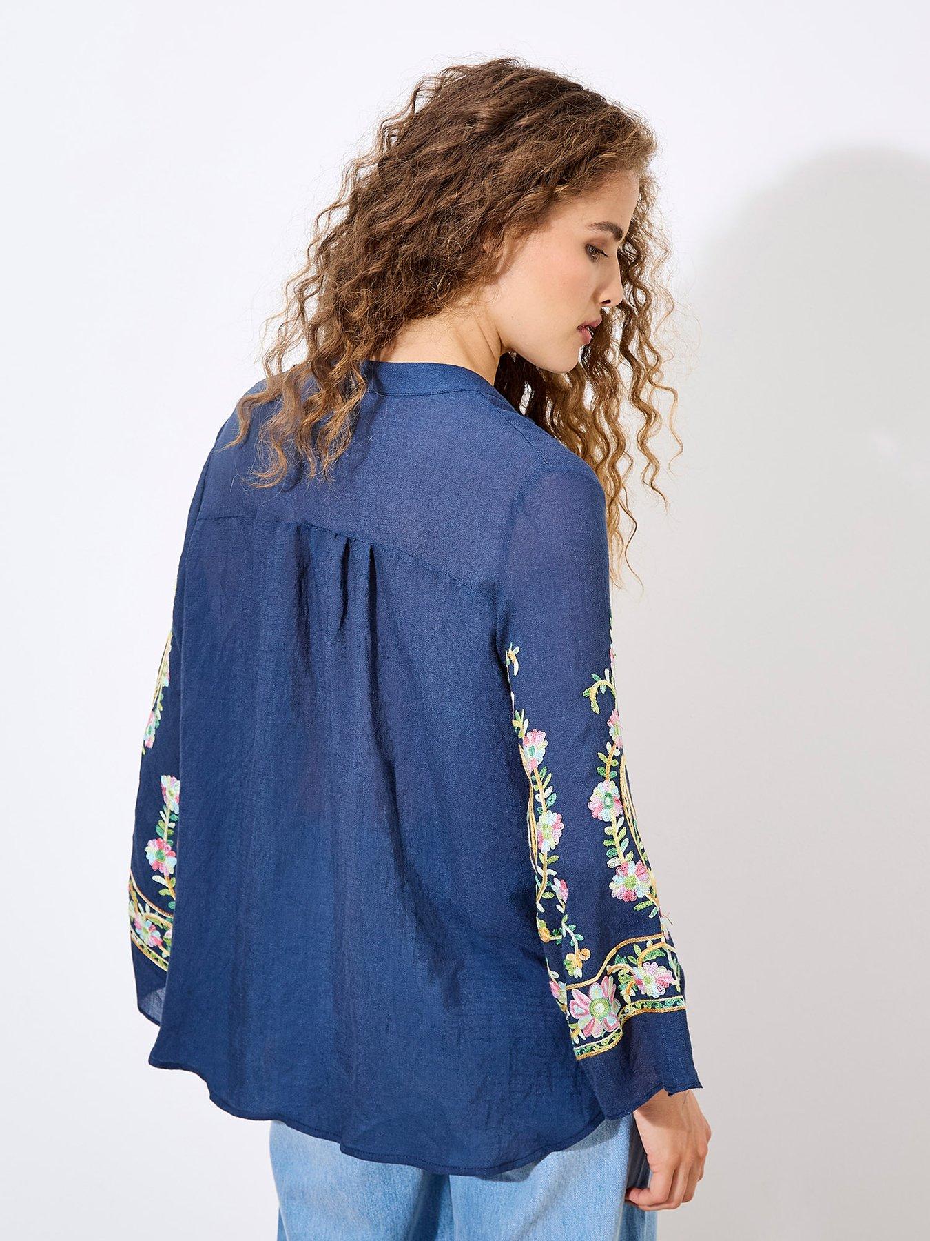 Image 2 of 4 of Apricot Paisley Bell Sleeve Blouse