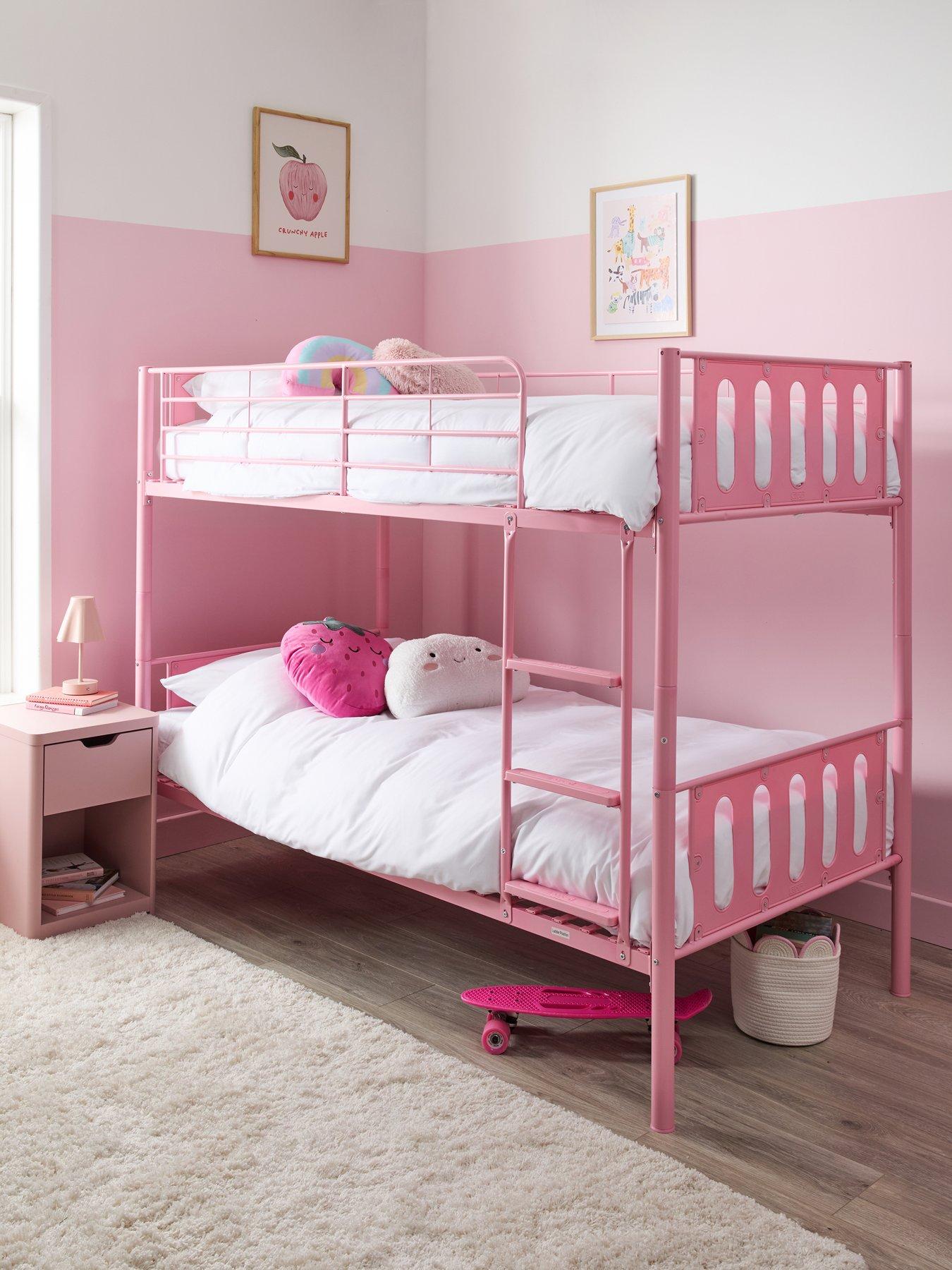 The Very Collection Cyber Bunk Bed Frame with Mattress Options (Buy  &  SAVE!) - Pink