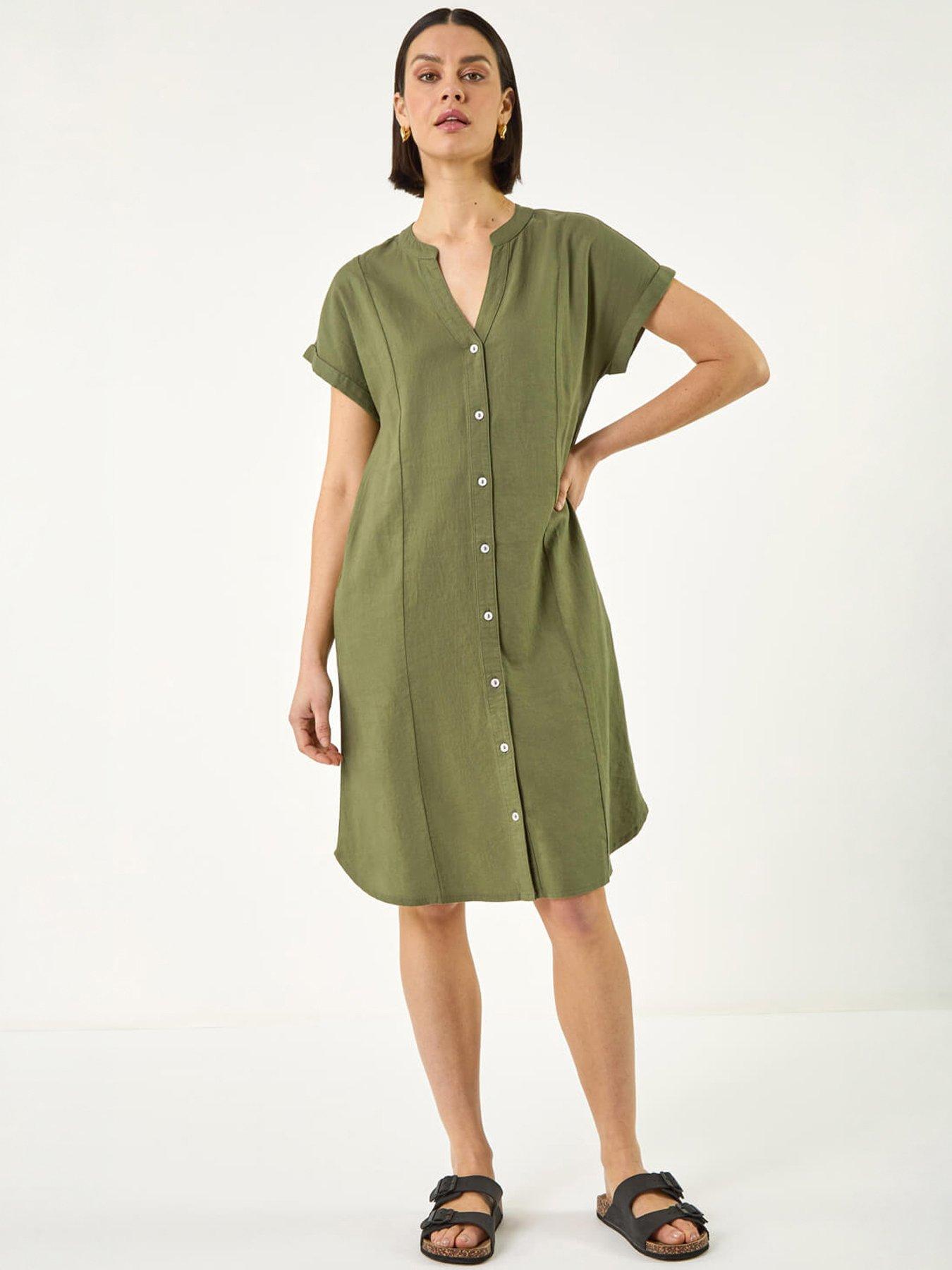 Roman Linen Mix Shift Dress
