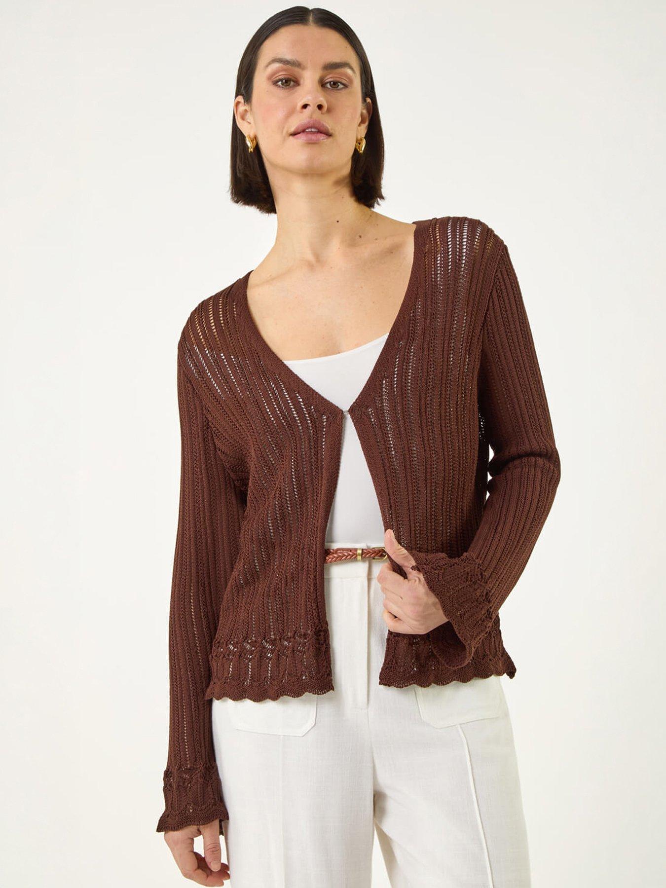 Roman Light Ribbed Knit Cardigan