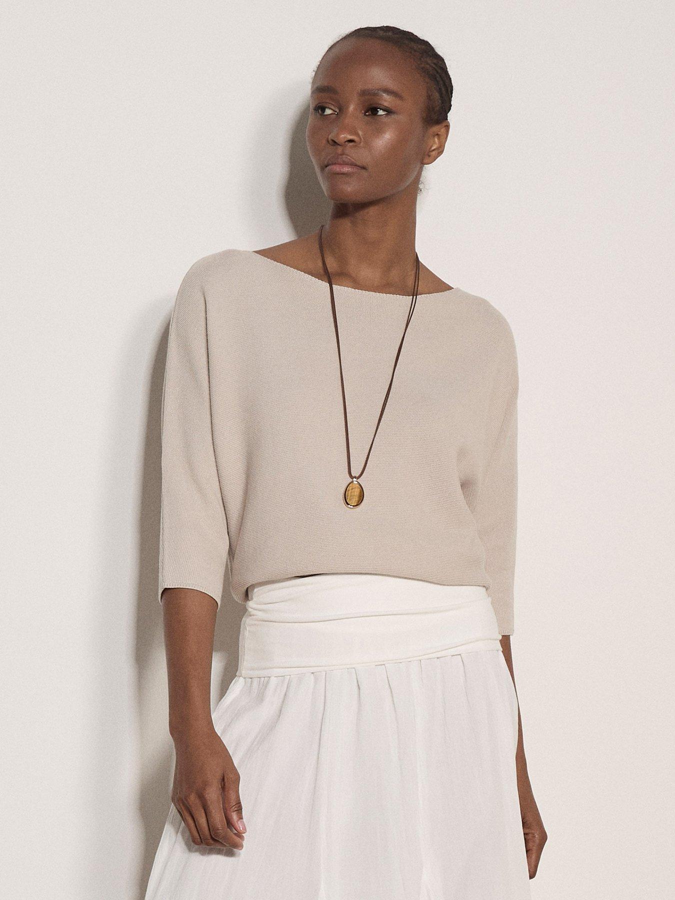 Apricot Apricot Simple Knitted Batwing Tee