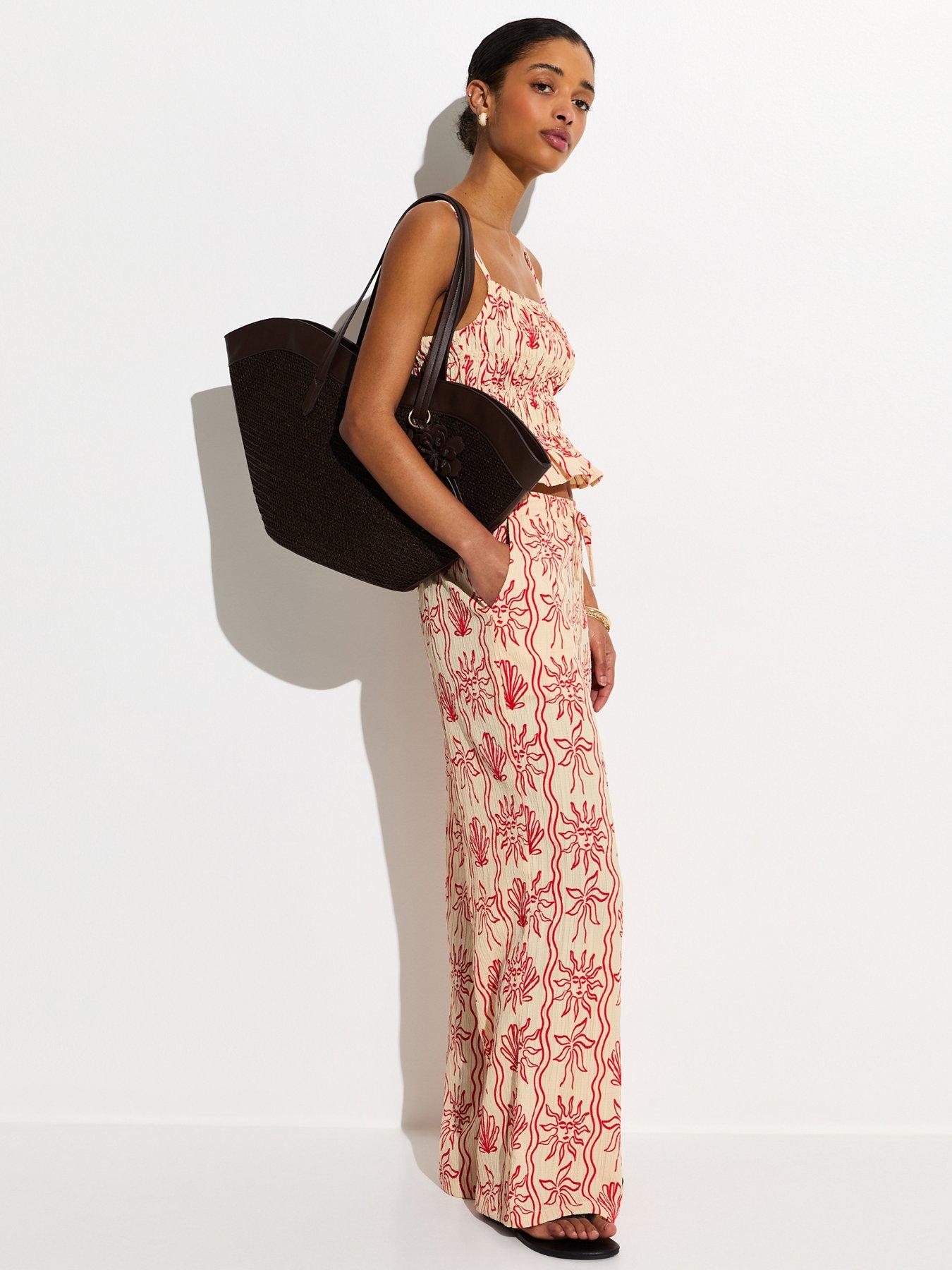 new-look-sun-print-shirred-cami-beach-top-redback