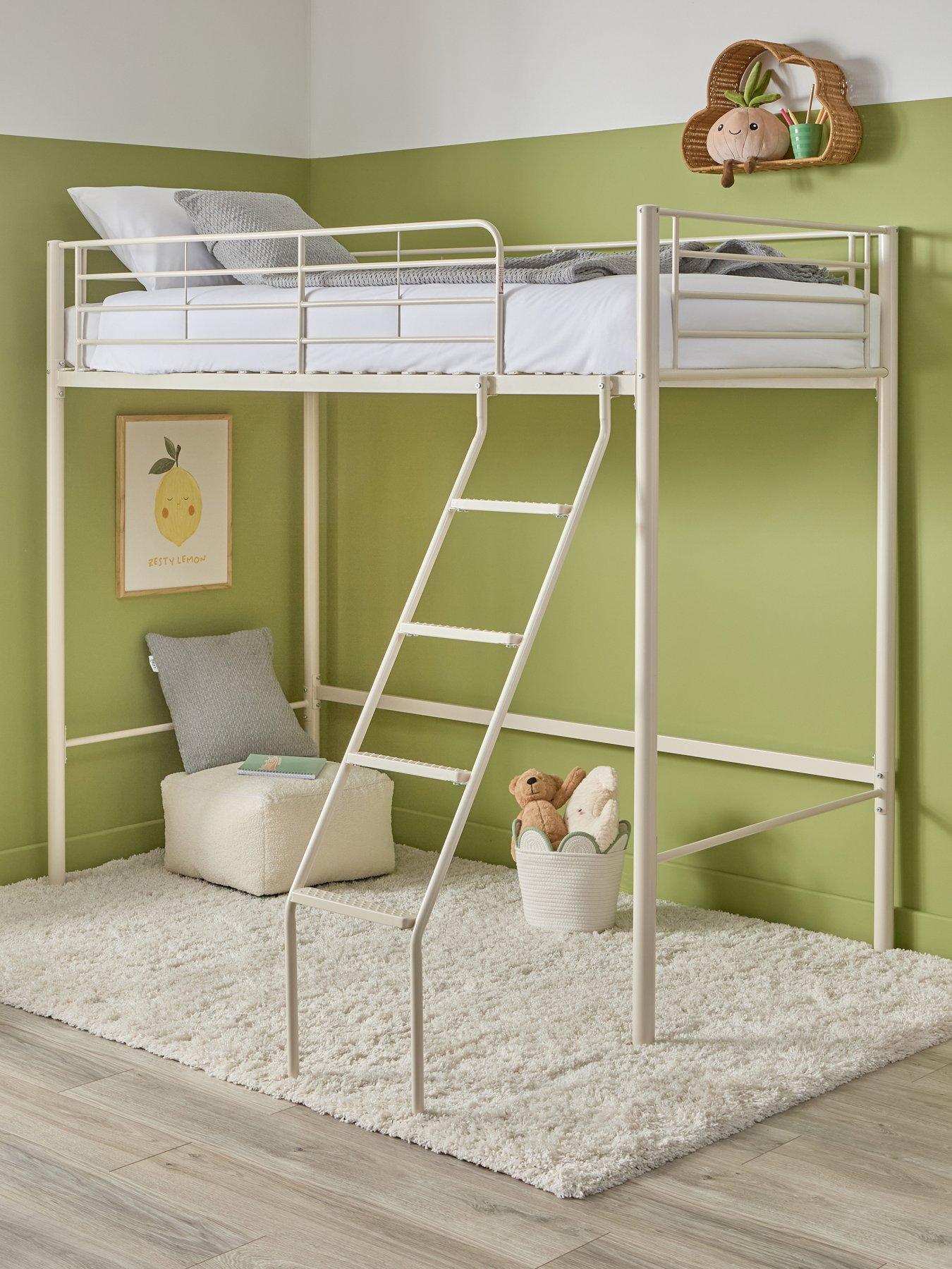 The Very Collection Domino High Sleeper Bed Frame with Mattress Options (Buy  &  SAVE!) - Cream