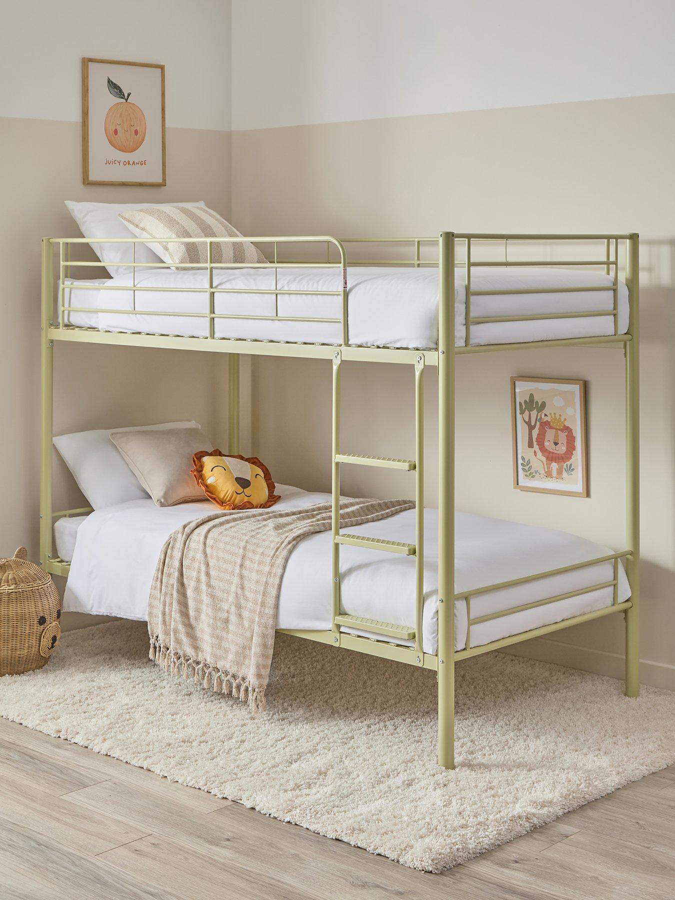 The Very Collection Domino Bunk Bed Frame with Mattress Options (Buy  &  SAVE!) - Sage Green