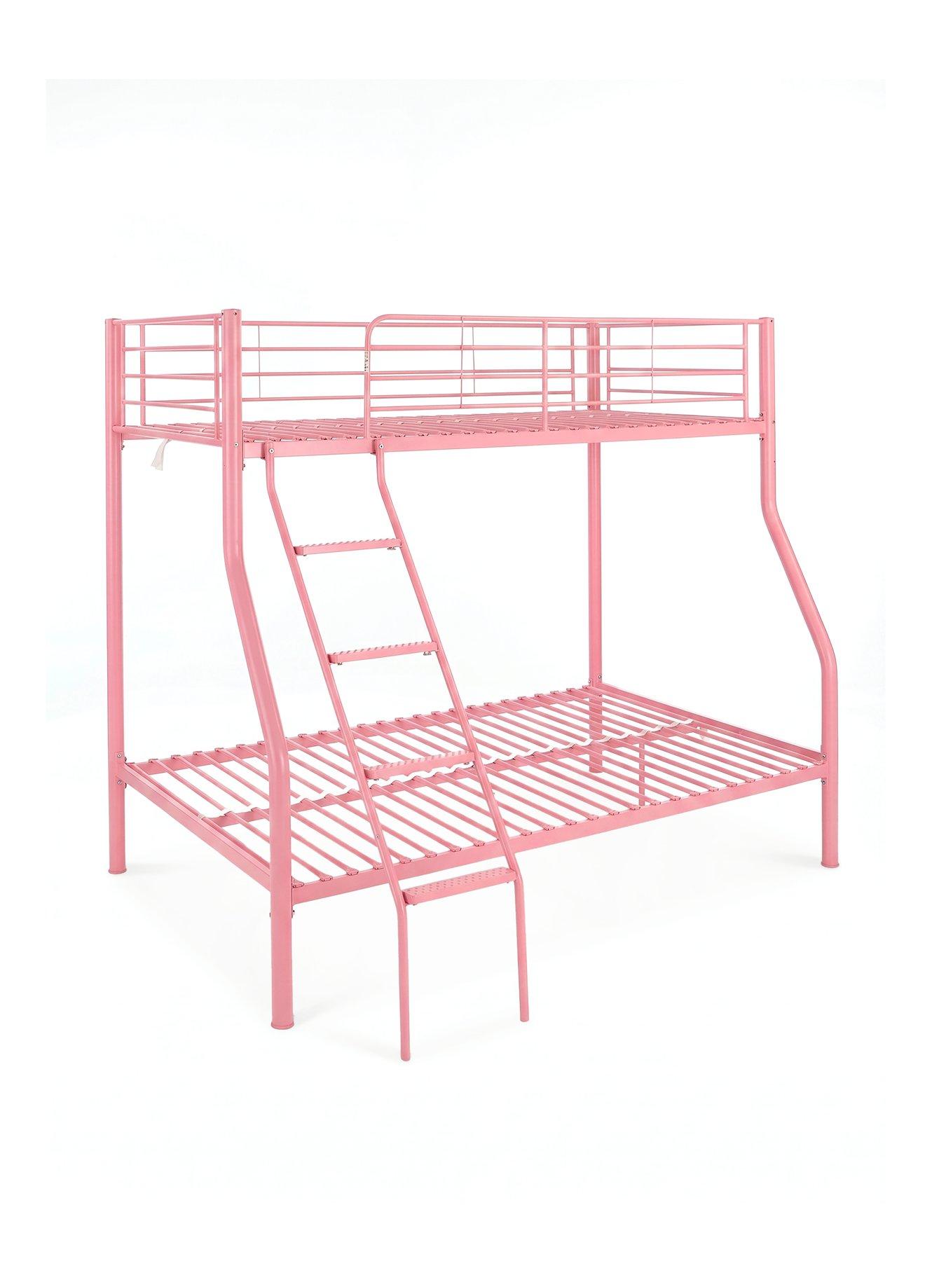 Image 3 of 7 of The Very Collection Domino Trio Bunk Bed Frame with Mattress Options (Buy &amp; SAVE!) - Pink