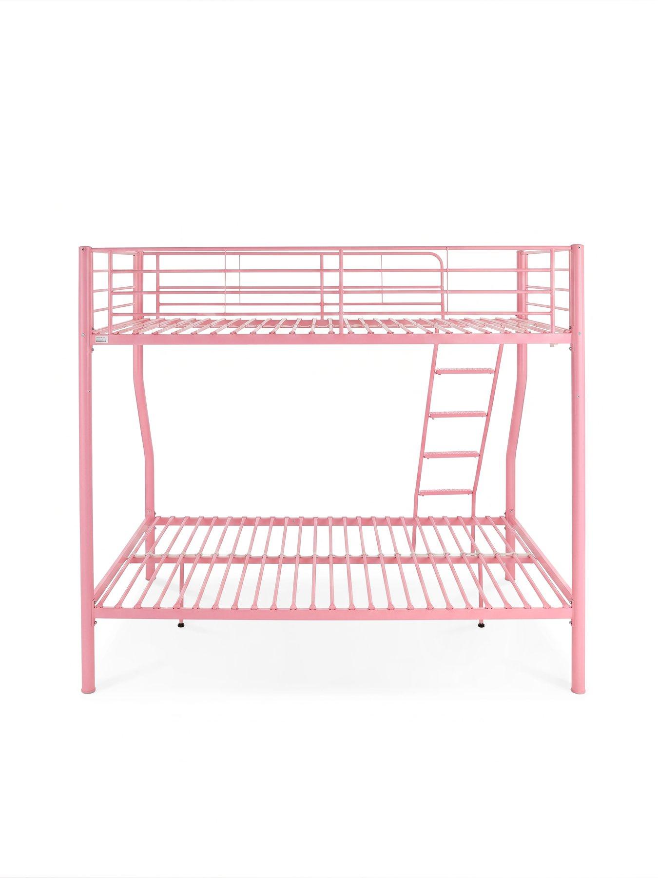 Image 4 of 7 of The Very Collection Domino Trio Bunk Bed Frame with Mattress Options (Buy &amp; SAVE!) - Pink