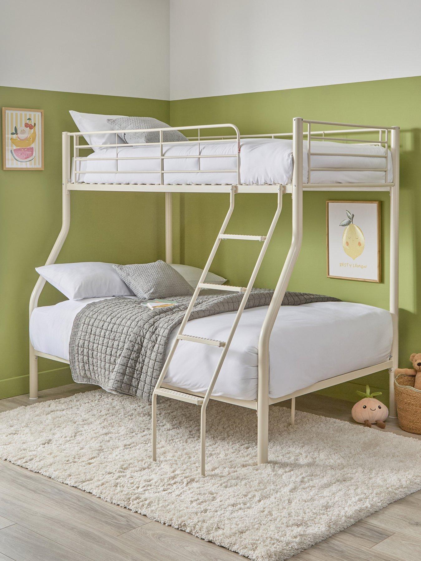 Image 1 of 7 of The Very Collection Domino Trio Bunk Bed&nbsp;Frame with Mattress Options (Buy &amp; SAVE!) - Cream