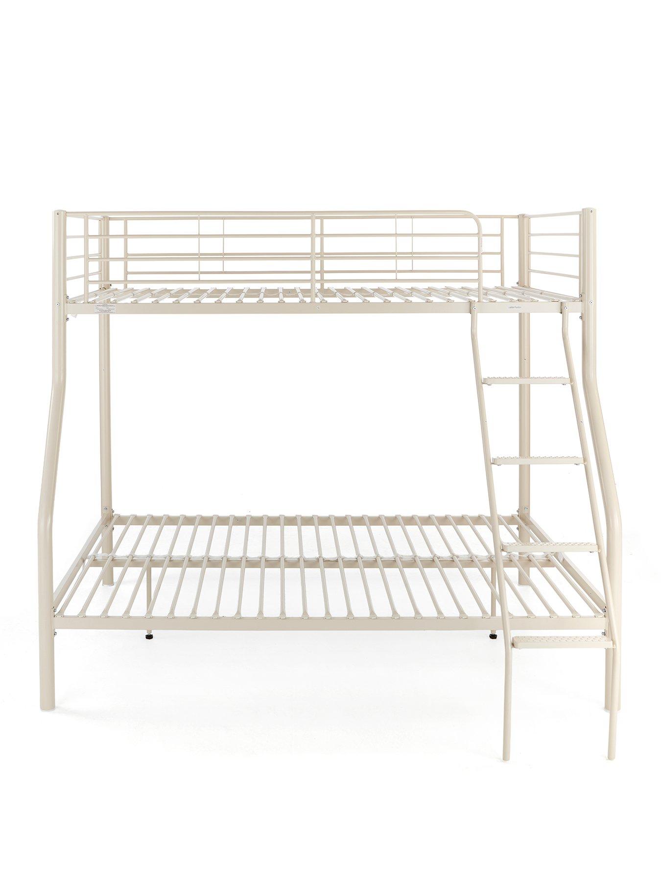 Image 2 of 7 of The Very Collection Domino Trio Bunk Bed&nbsp;Frame with Mattress Options (Buy &amp; SAVE!) - Cream