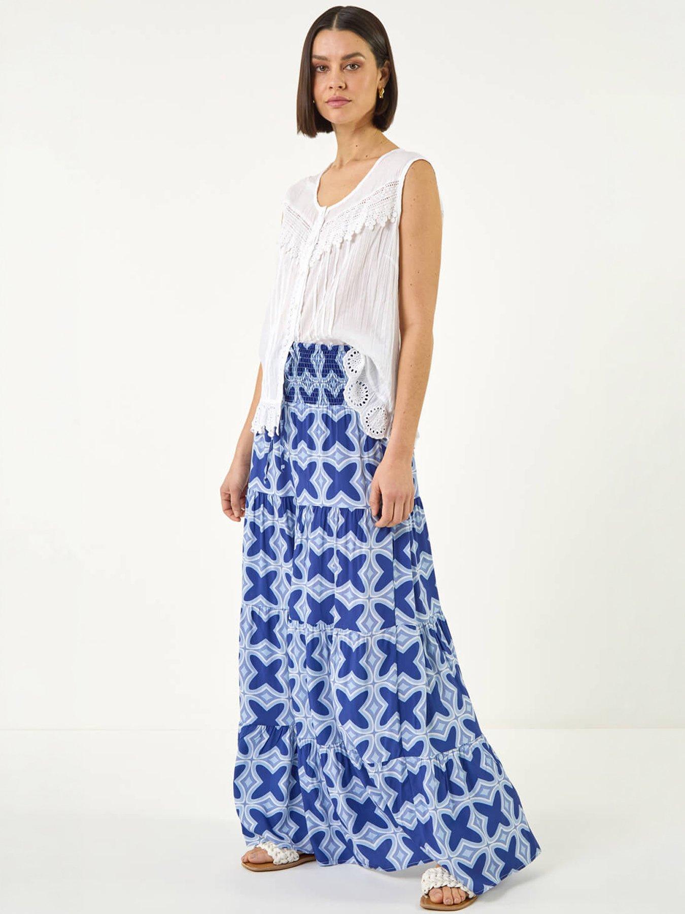 roman-tile-print-shirred-maxi-skirtback