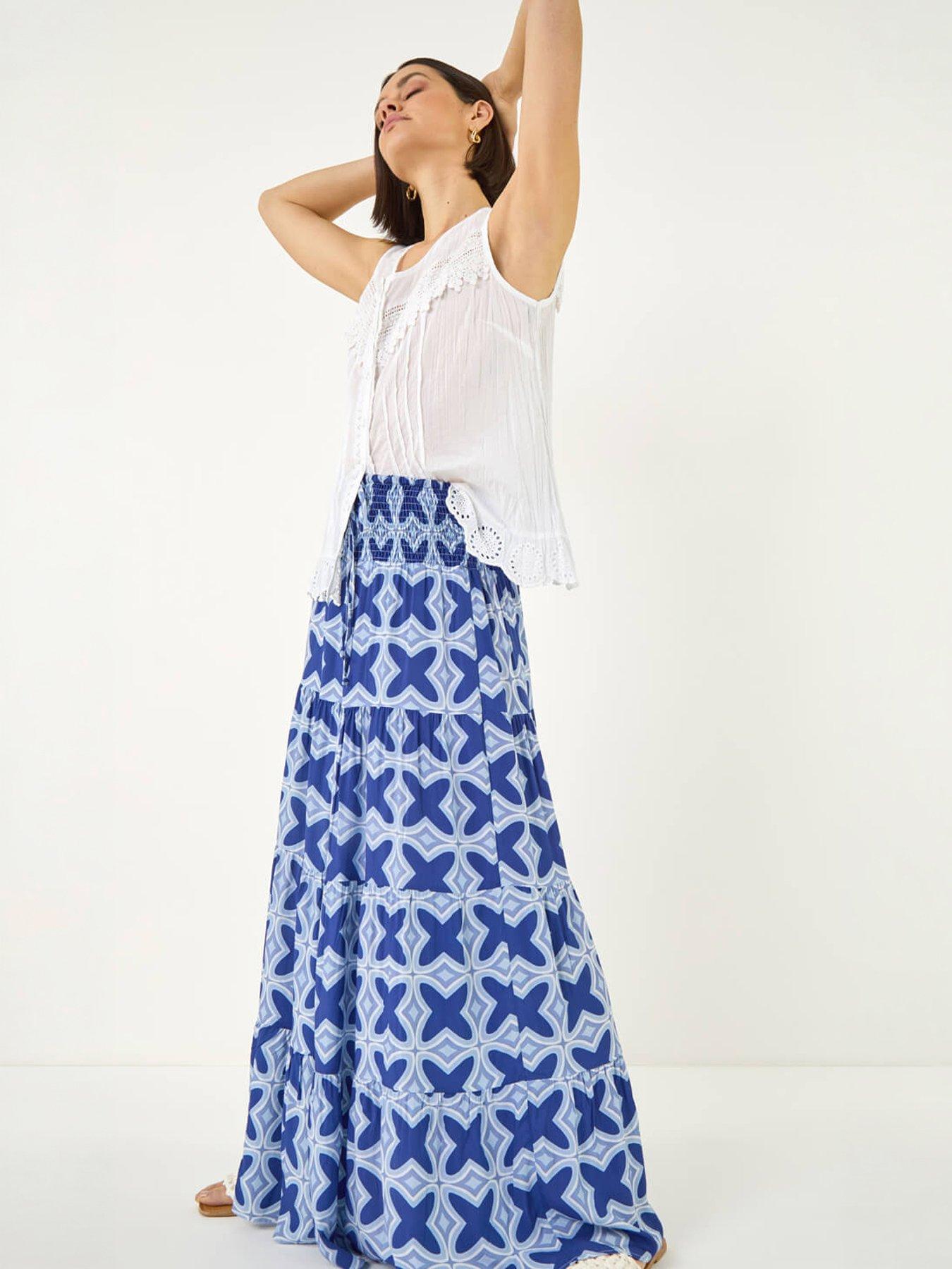 roman-tile-print-shirred-maxi-skirtdetail