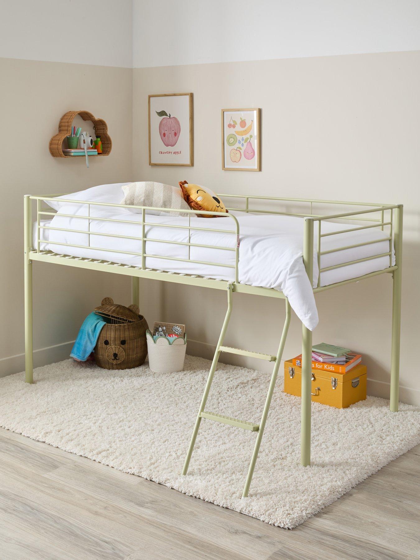 The Very Collection Domino Mid Sleeper Bed Frame with Mattress Options (Buy  &  SAVE!) - Sage Green
