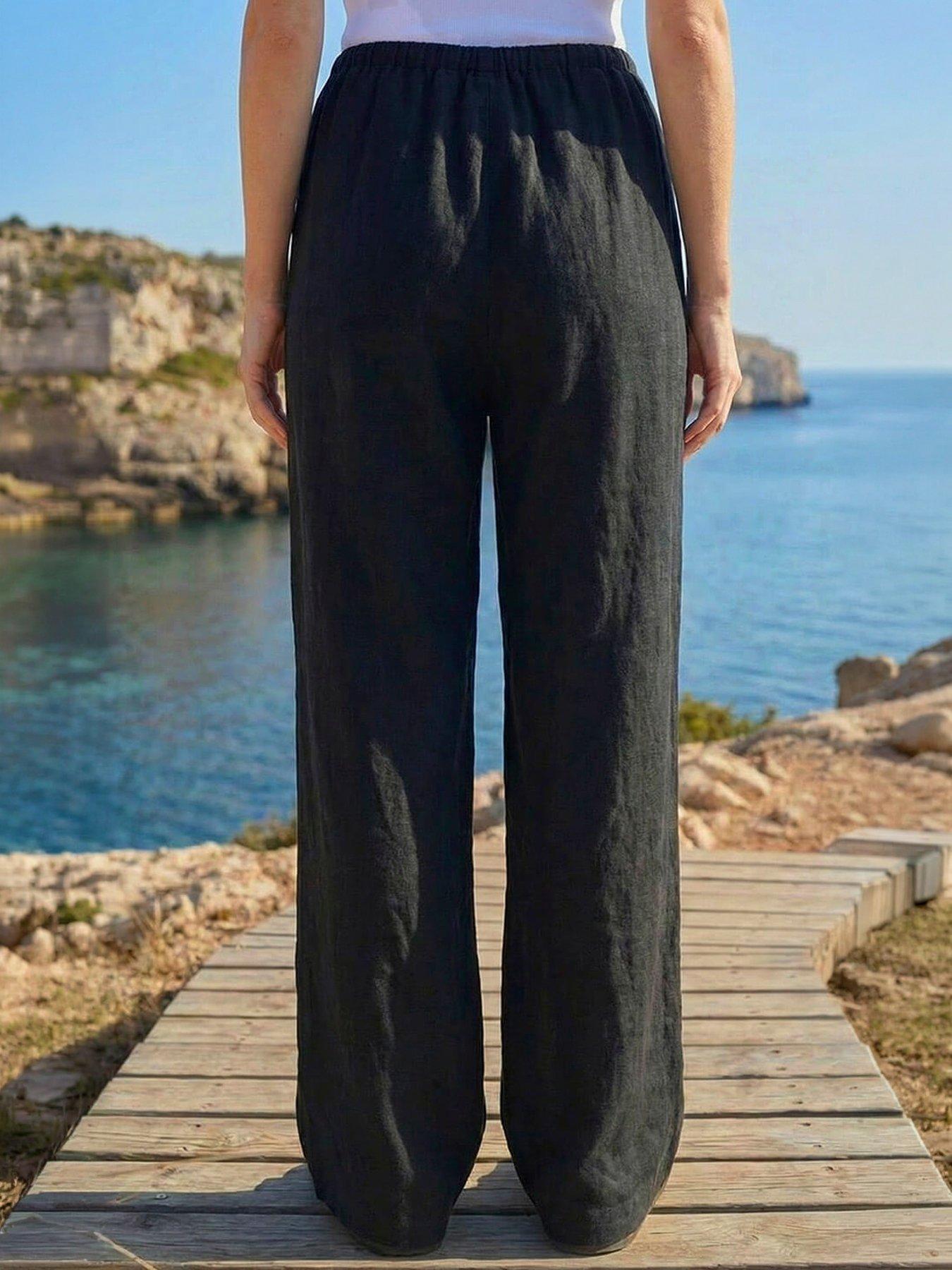 Image 2 of 5 of Roman Linen Blend Wide Leg Trouser