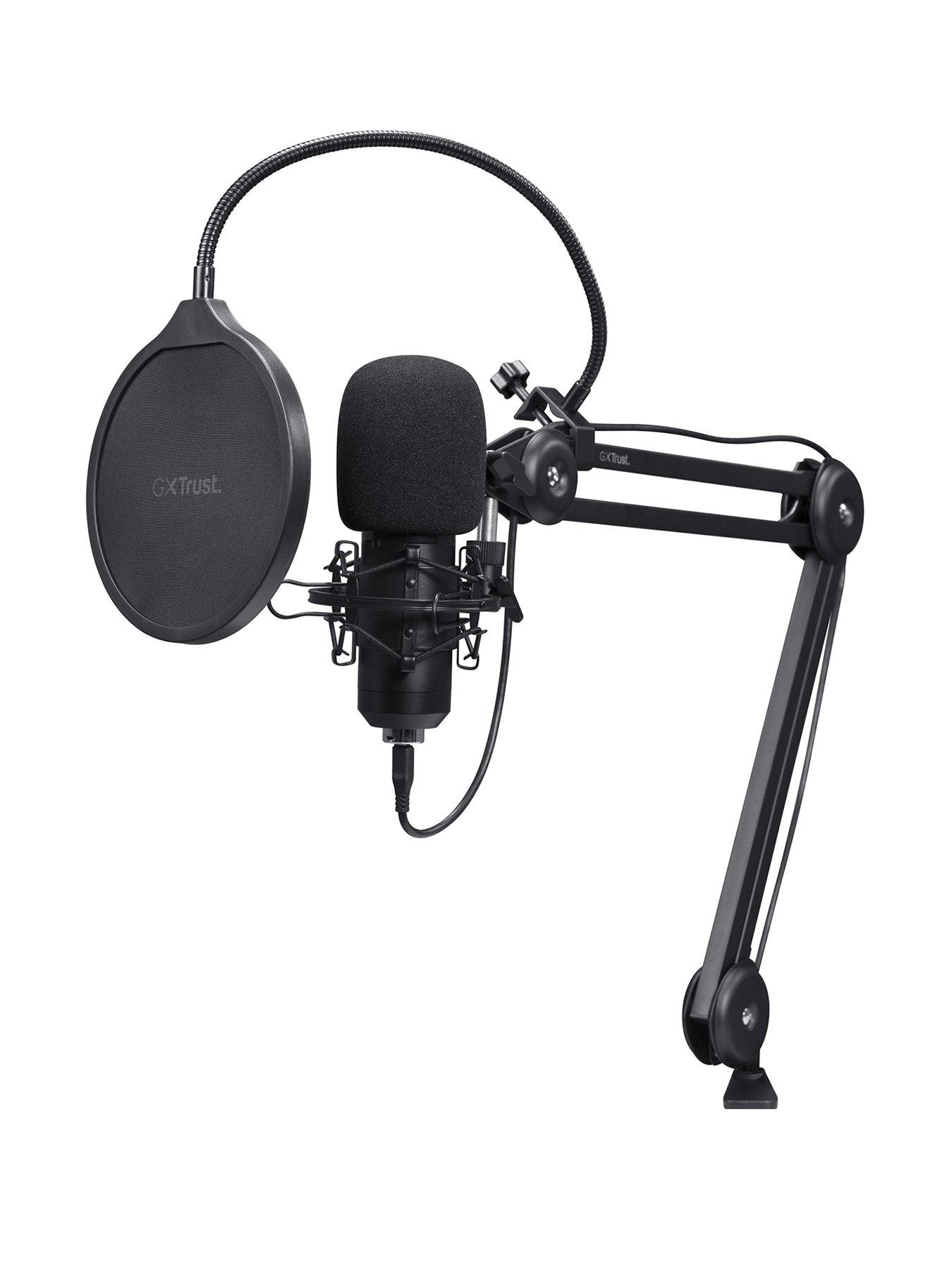 Trust GXT270 Emita+ II Streaming Microphone with Adjustable Metal Arm, Black