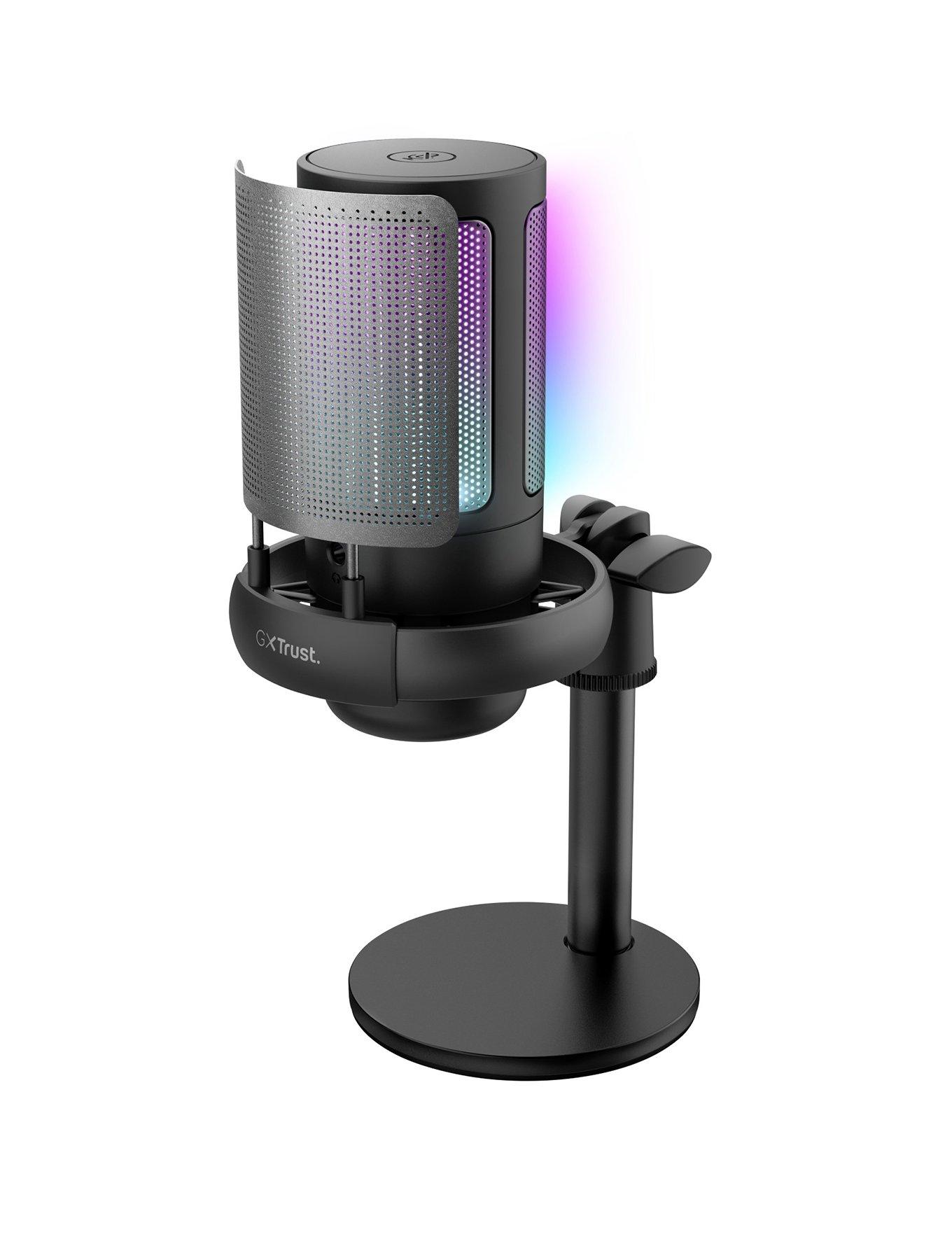 Image 1 of 8 of Trust GXT238 Auron Illuminated Compact USB Streaming Microphone, Black