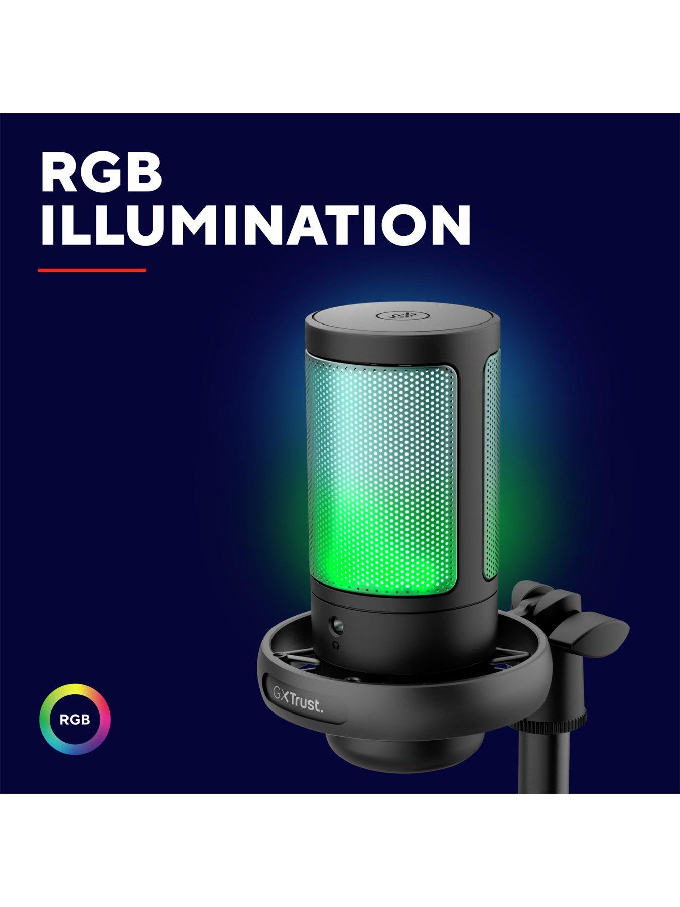 Image 4 of 8 of Trust GXT238 Auron Illuminated Compact USB Streaming Microphone, Black