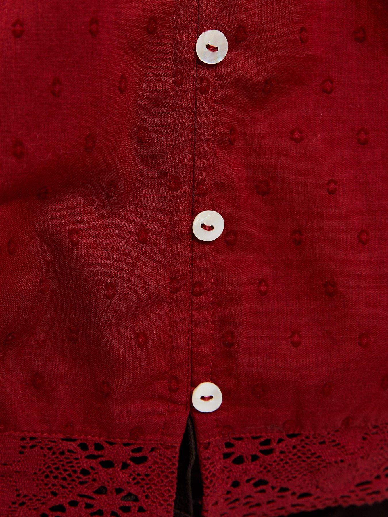 Image 5 of 5 of New Look Dobby Texture Lace Trim Cami Top - Rust