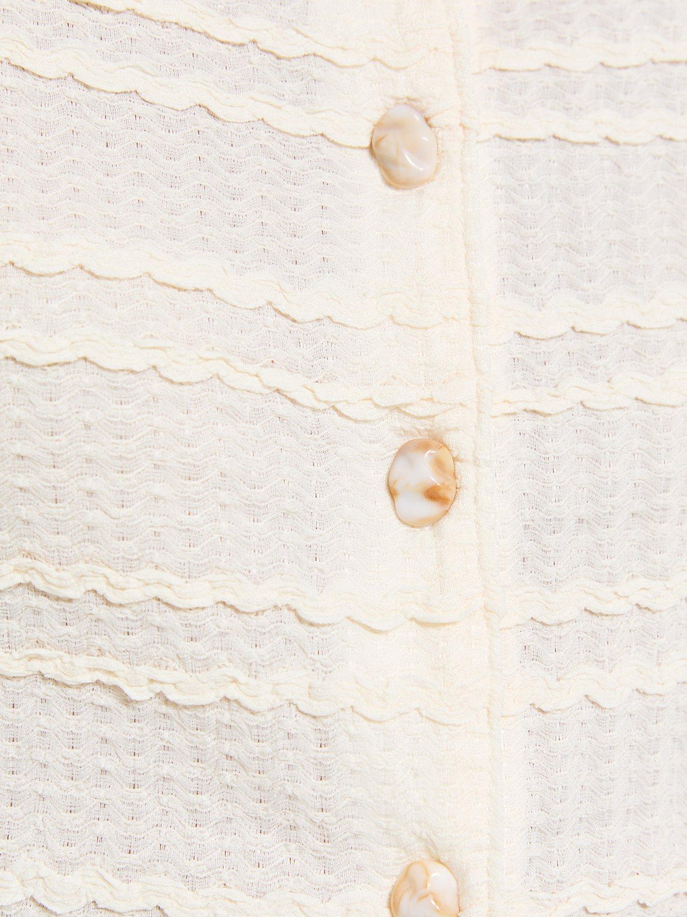 Image 5 of 5 of New Look Textured Button Front Waistcoat - Off White