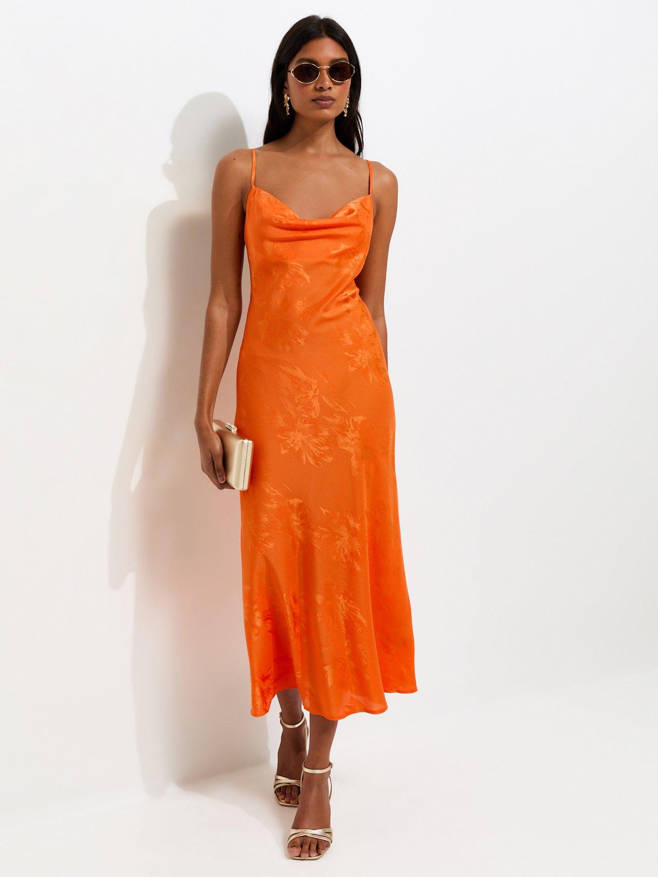 orange dress very Elaina Knit Maxi Dress