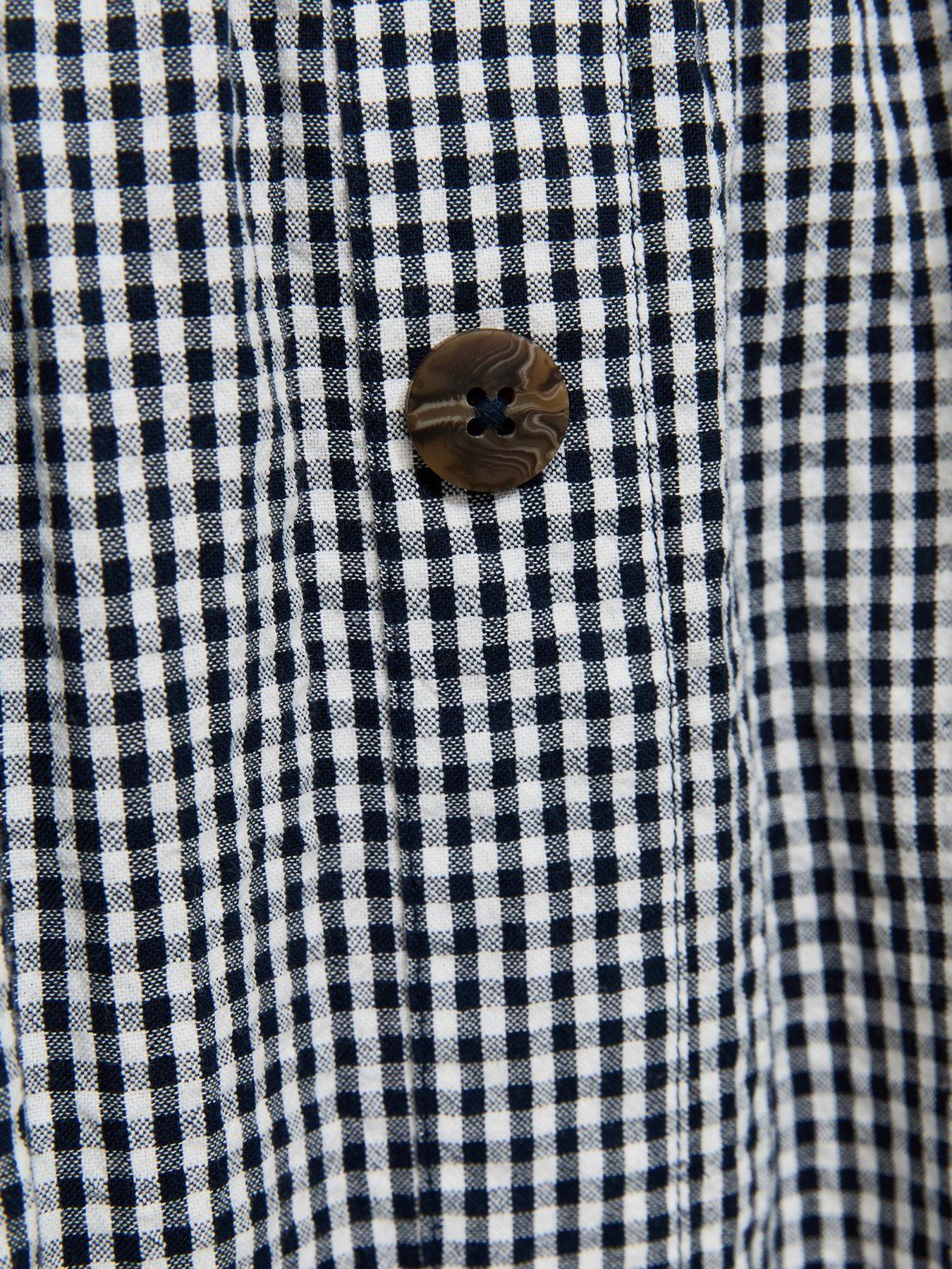 Image 5 of 5 of New Look Gingham Button Detail Midi Skirt - Black