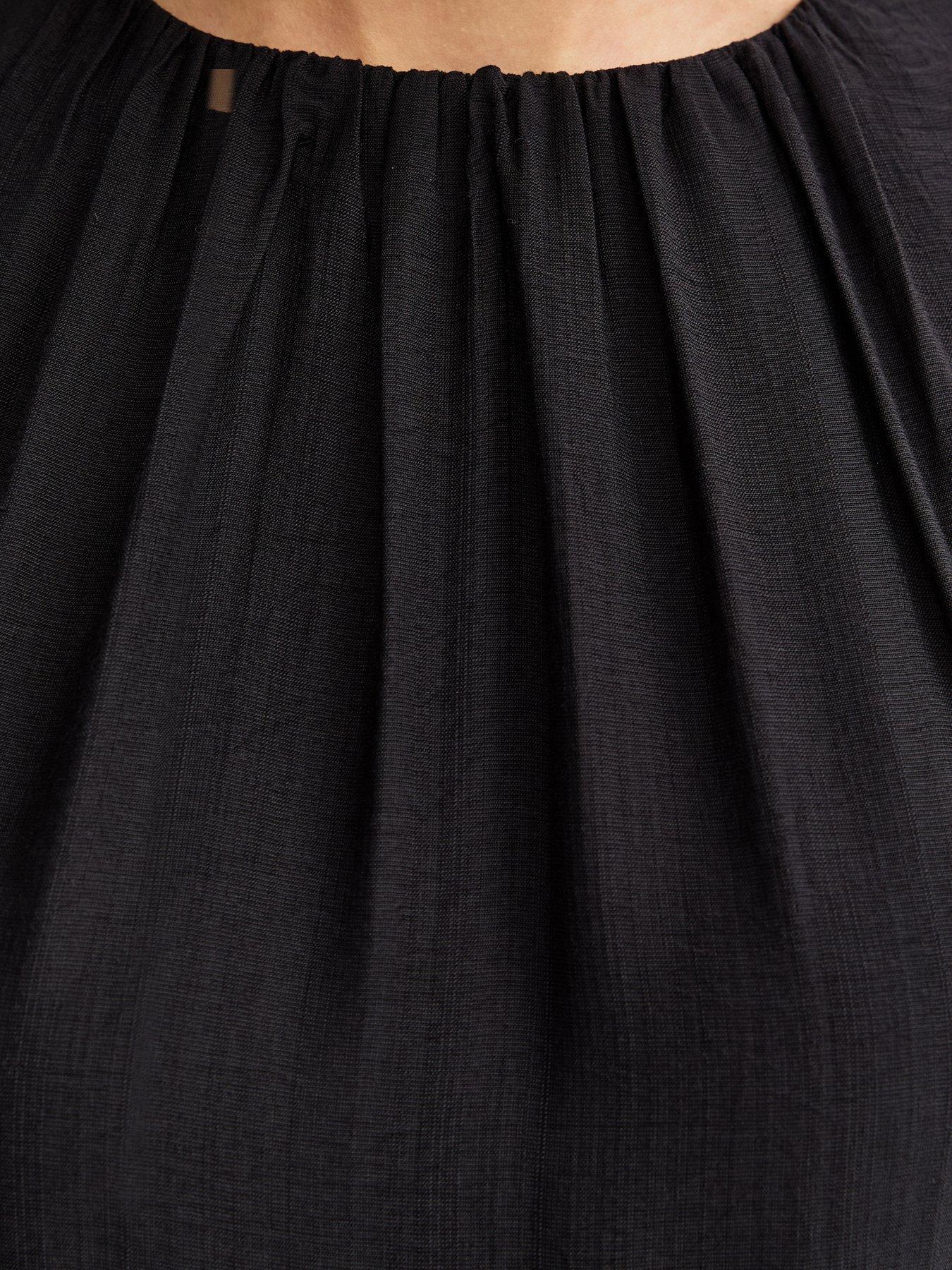 Image 5 of 5 of New Look Drop Waist Sleeveless Midi Dress - Black